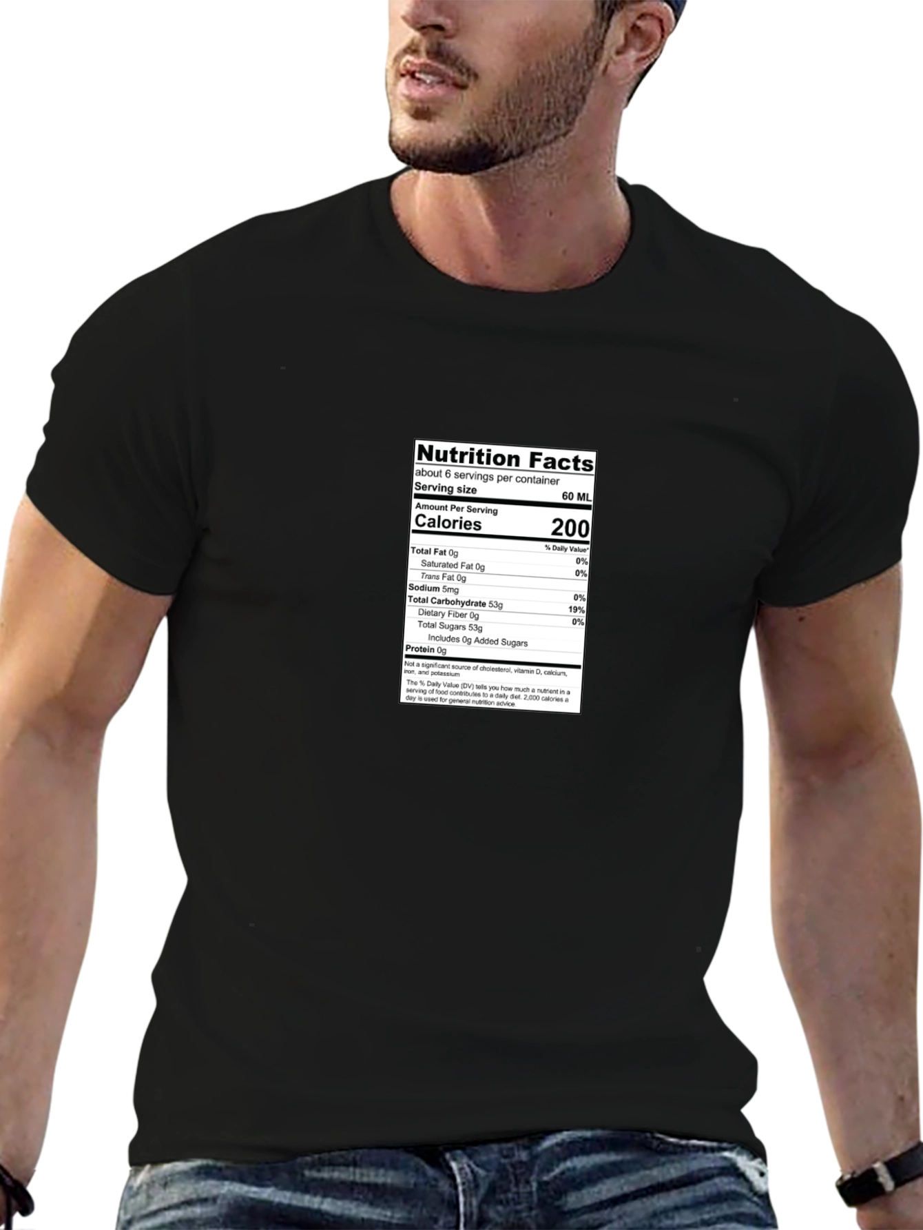 Black Nutrition Facts Black T-Shirt view 6