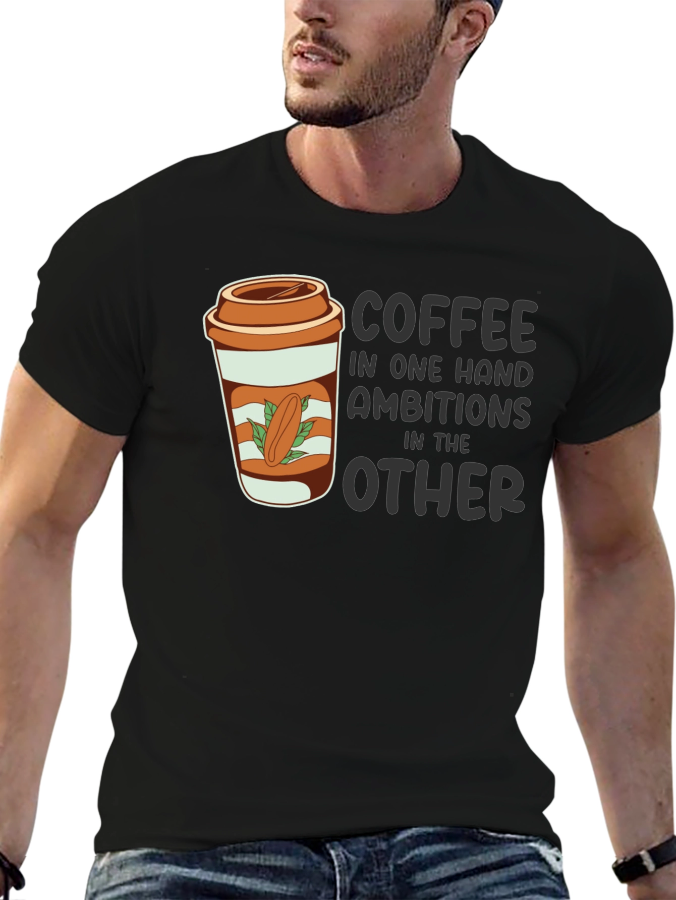 Black Coffee and Ambition Graphic T-Shirt view 6