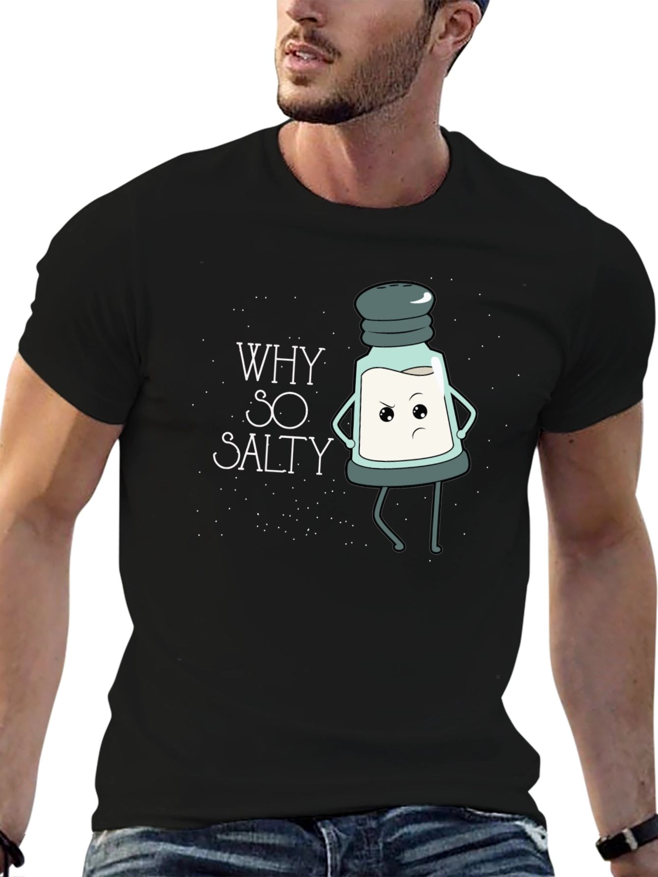 Why So Salty T-Shirt, Funny Cartoon Salt Shaker Tee - 6