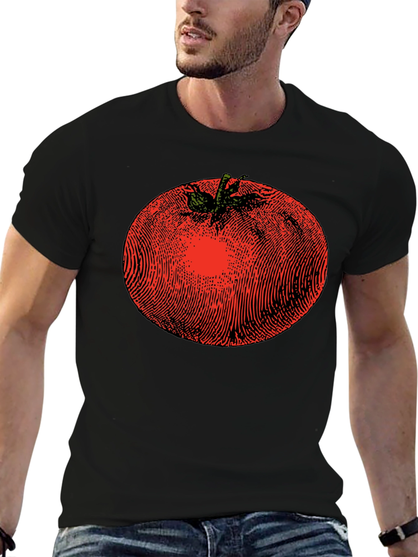 Black Tomato Graphic Print Black T-Shirt view 6