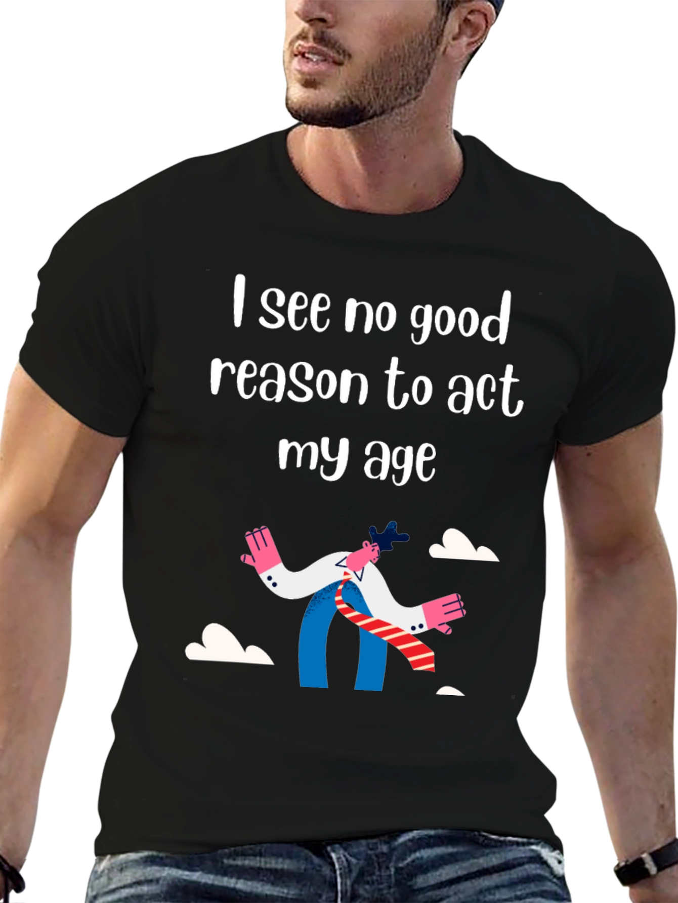 Black Funny "I See No Good Reason" T-Shirt view 6