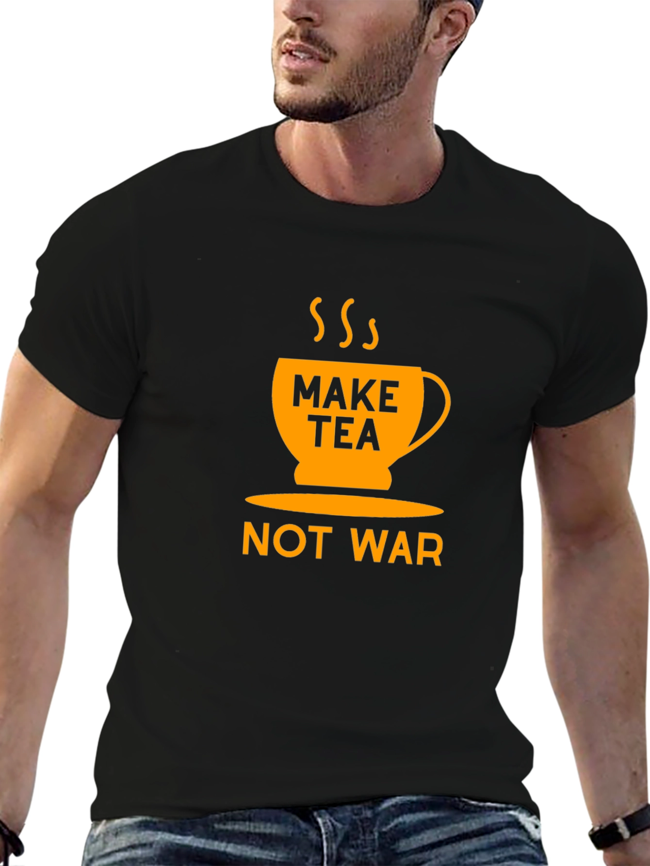 Black Make Tea Not War Graphic T-Shirt view 6
