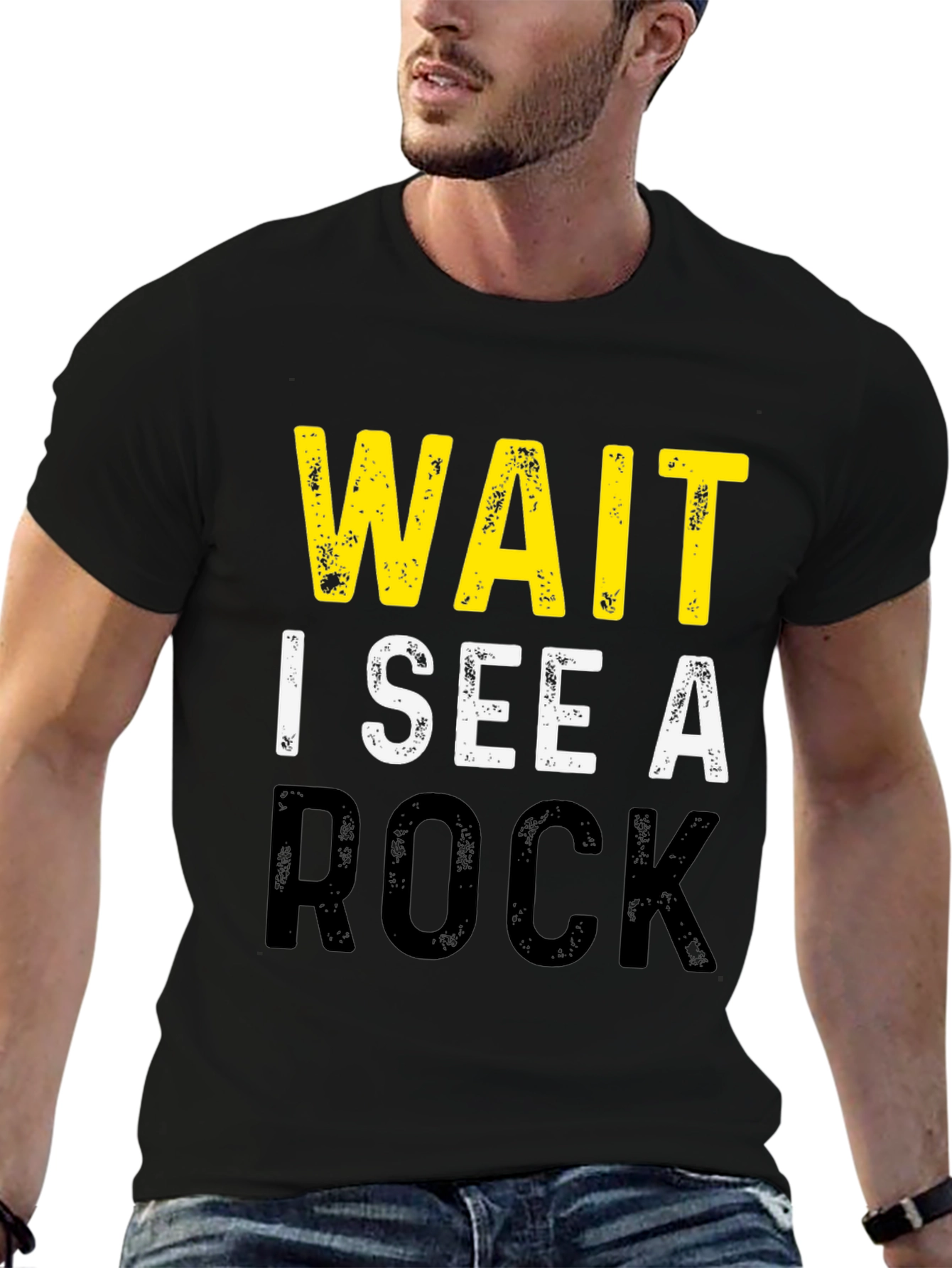 Black Wait I See A Rock Funny Geology T-Shirt view 6