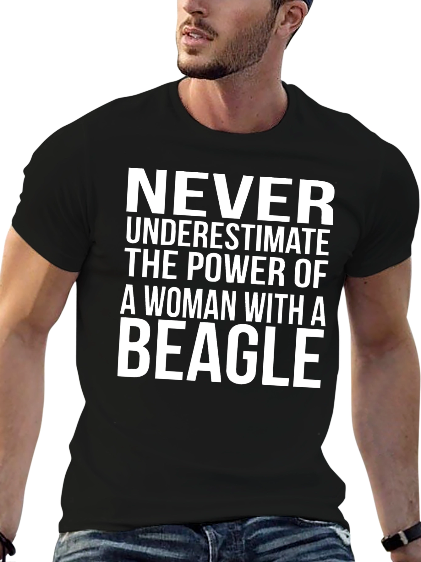 Black Beagle Woman's Power Graphic Tee view 6