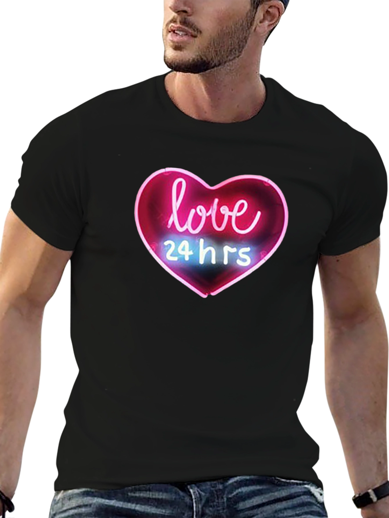 Black Love 24 Hrs Graphic Tee - Black view 6