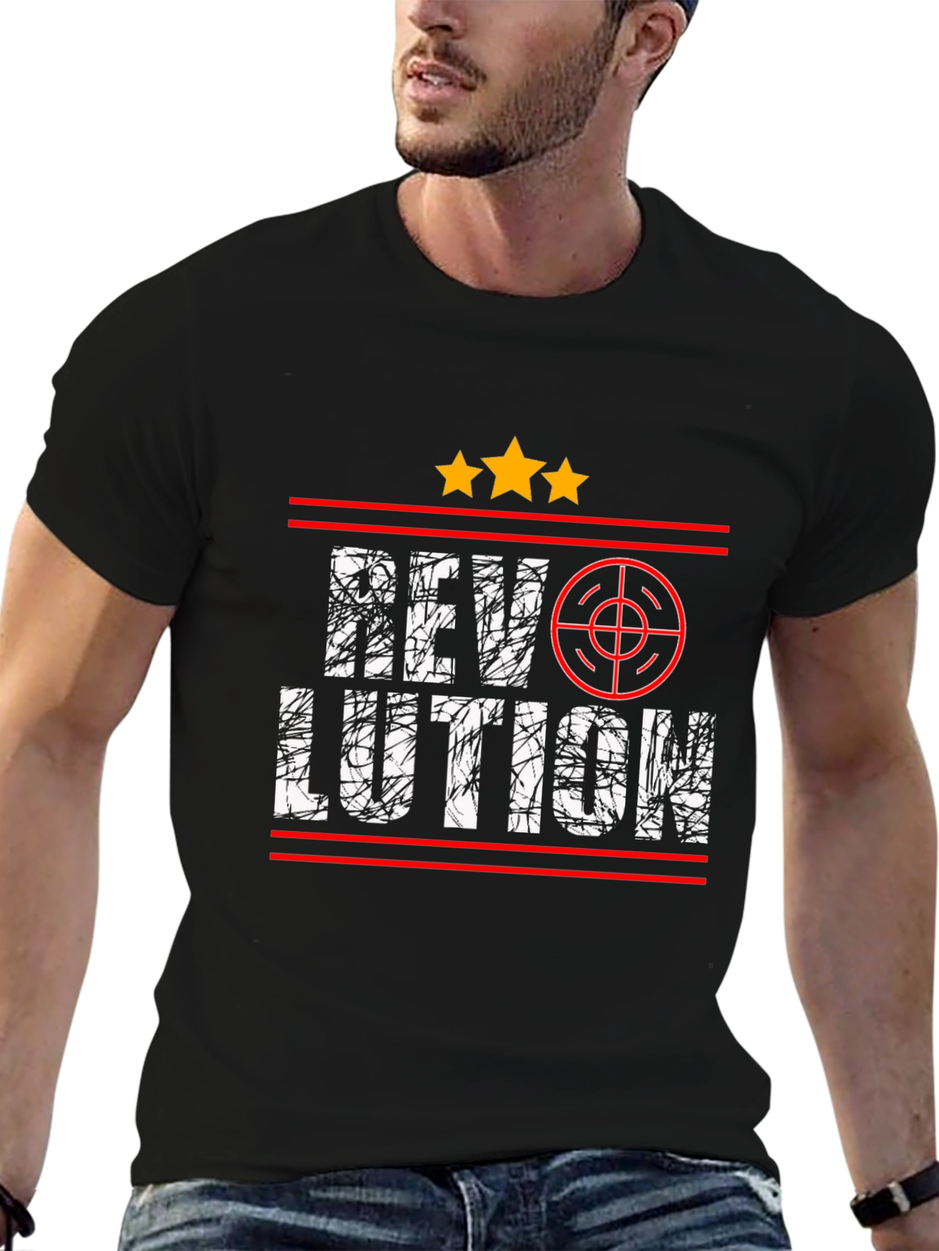 Black Revolution Graphic Tee - Stylish Black T-Shirt for Everyday Wear view 6