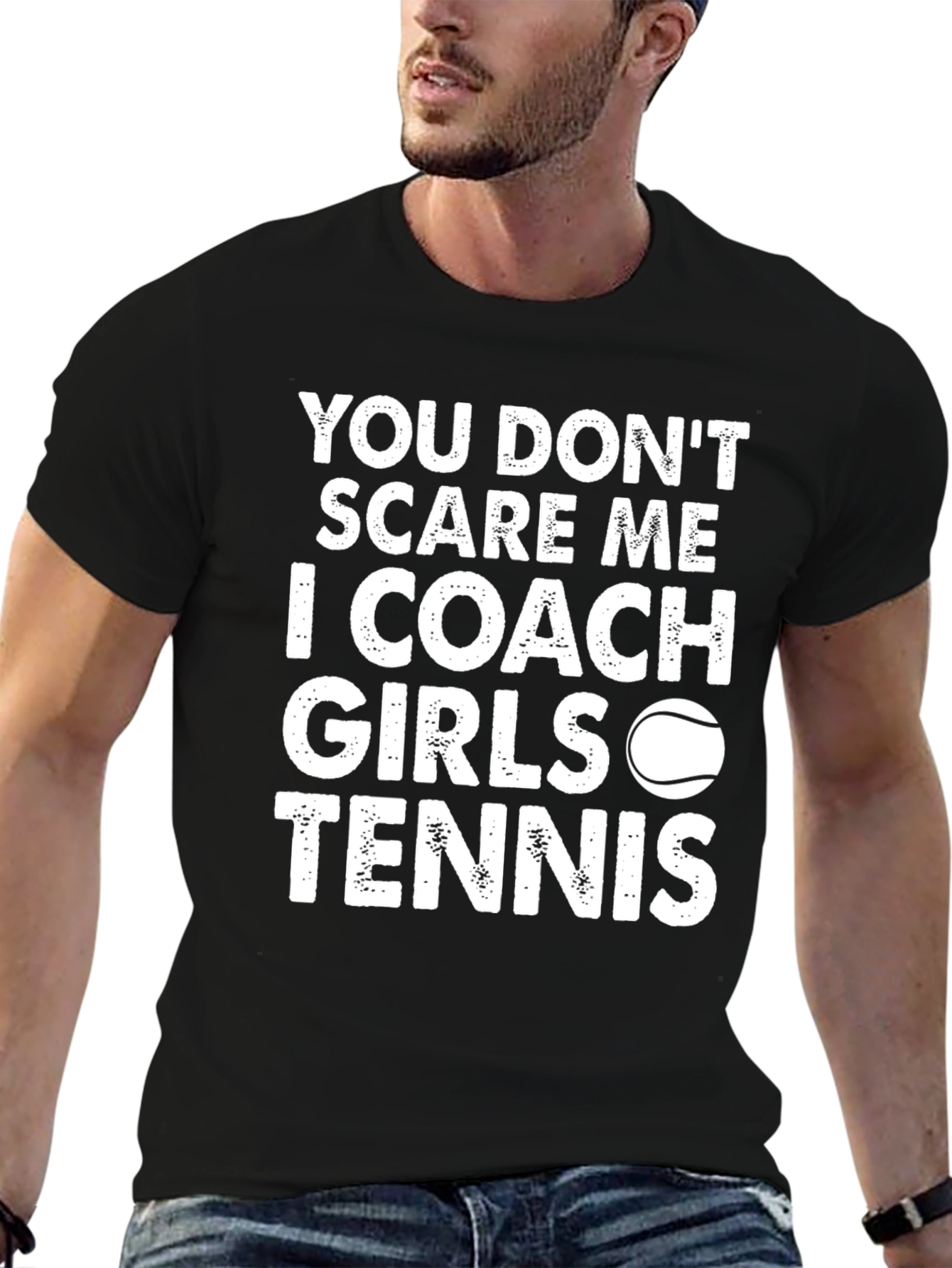 Black Coach Girls Tennis Graphic Tee - You Don't Scare Me! view 6