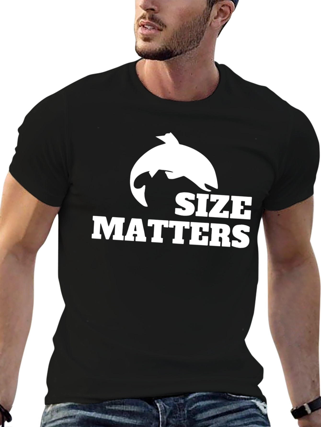 Black Size Matters Fishing T-Shirt - Black view 6