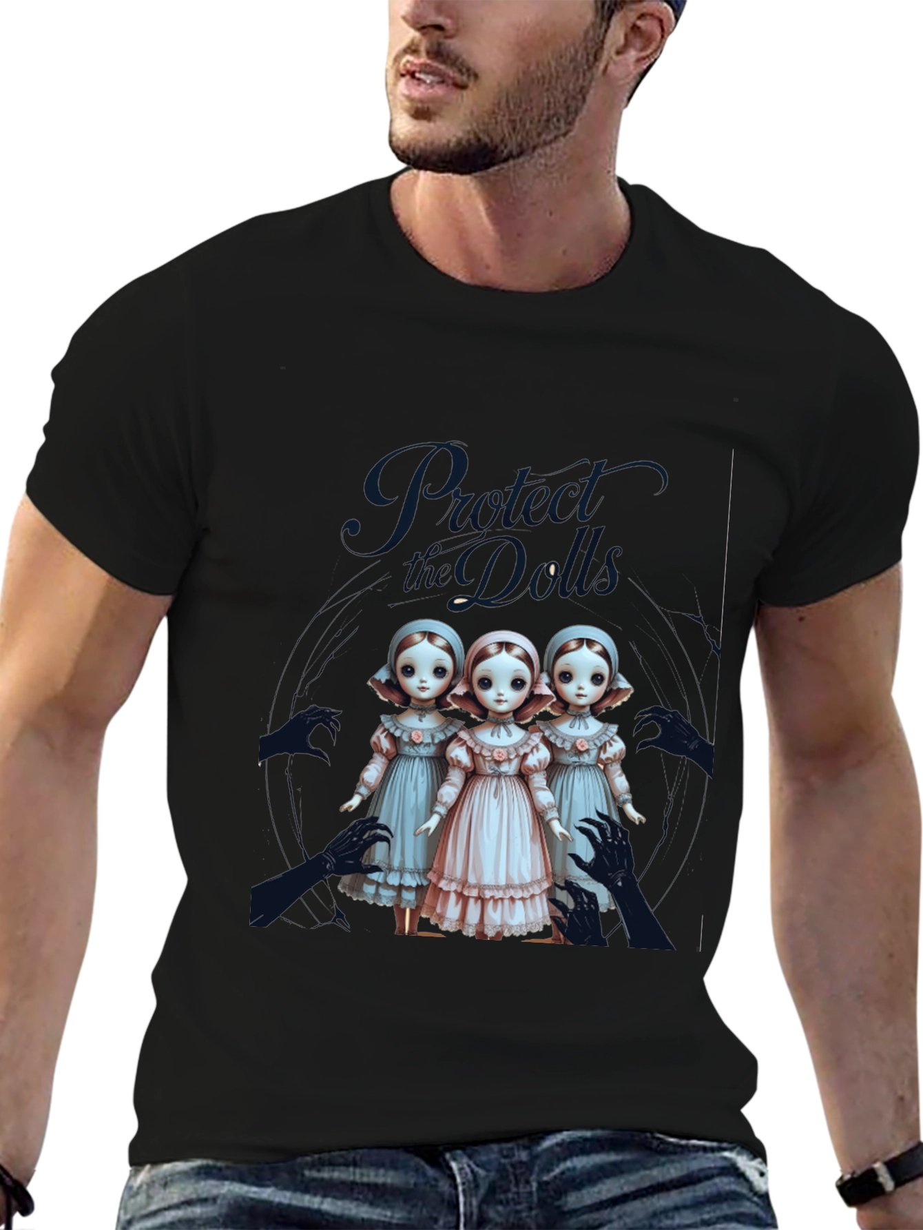 Black Protect the Dolls Graphic Tee view 6