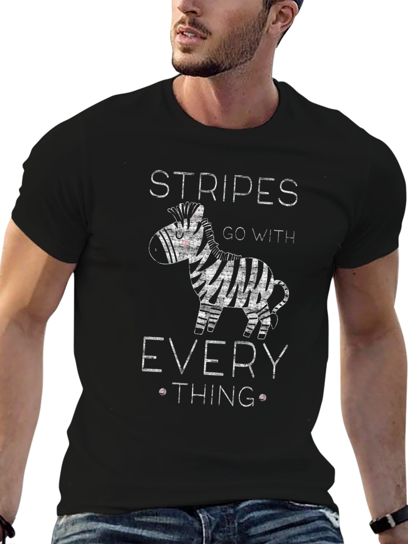 Black Stripes Go With Everything Zebra Graphic T-Shirt view 6