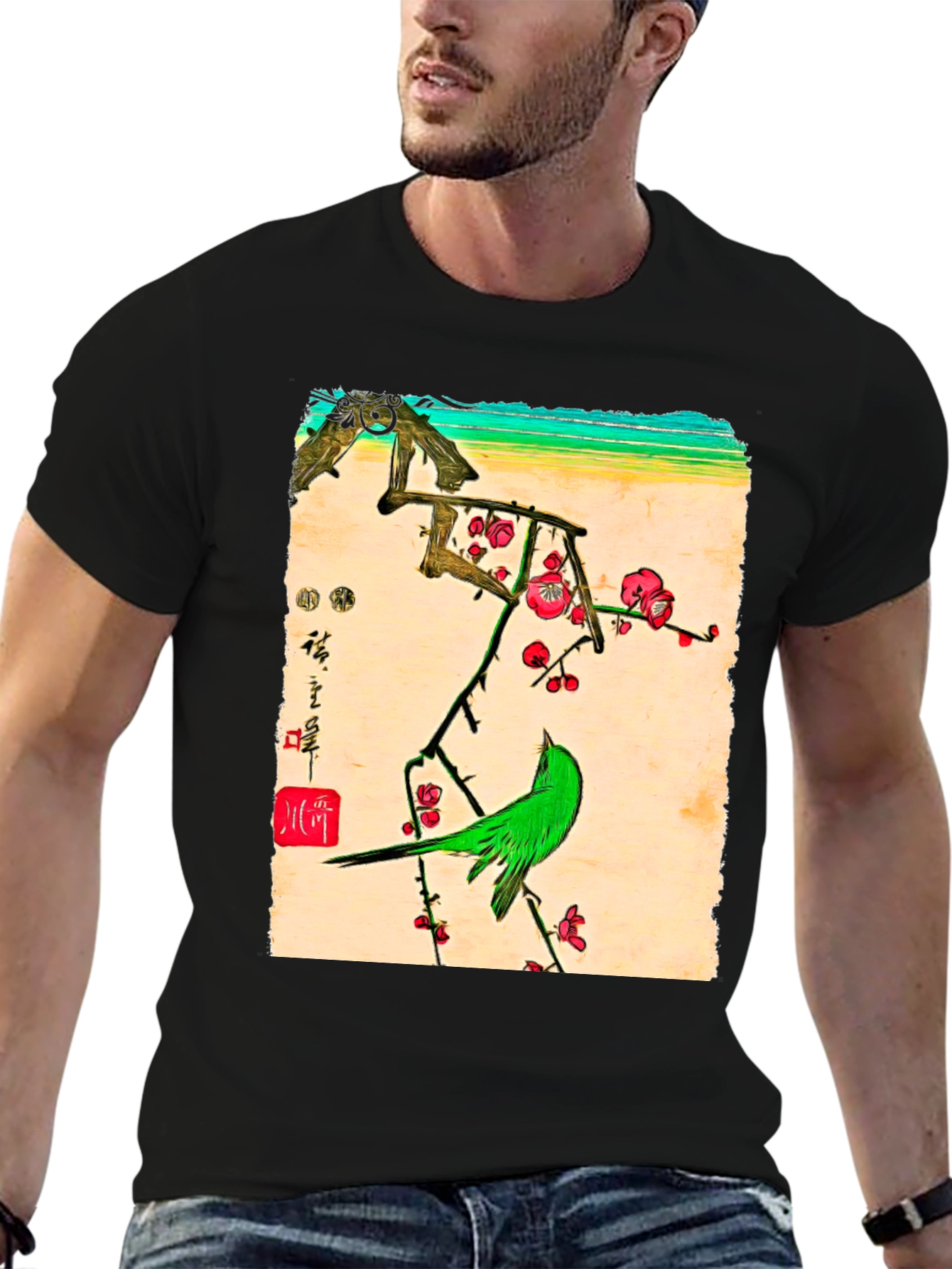 Black Bird & Blossom Graphic Tee view 6