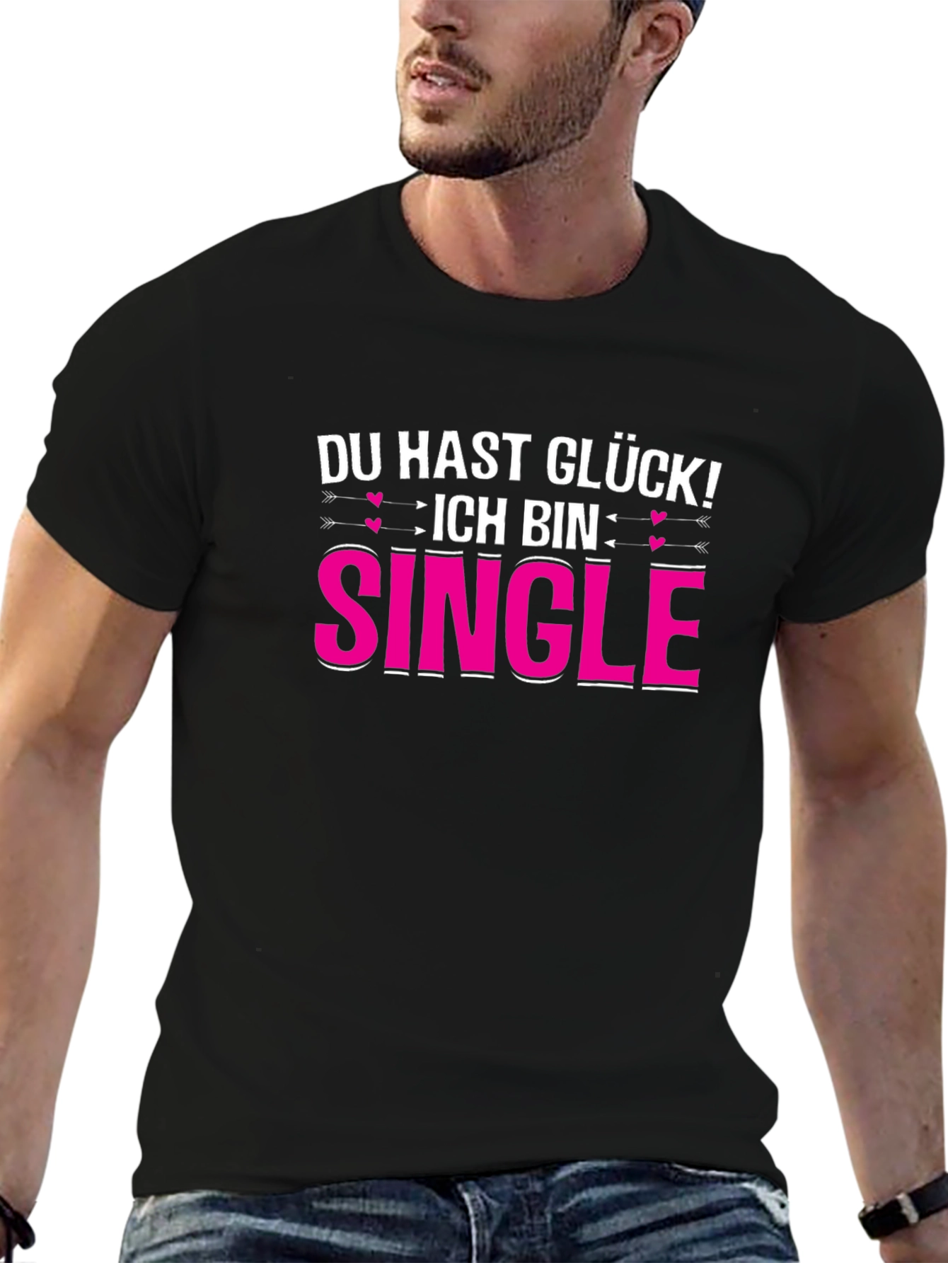 Black Funny Single T-Shirt - German Saying view 6