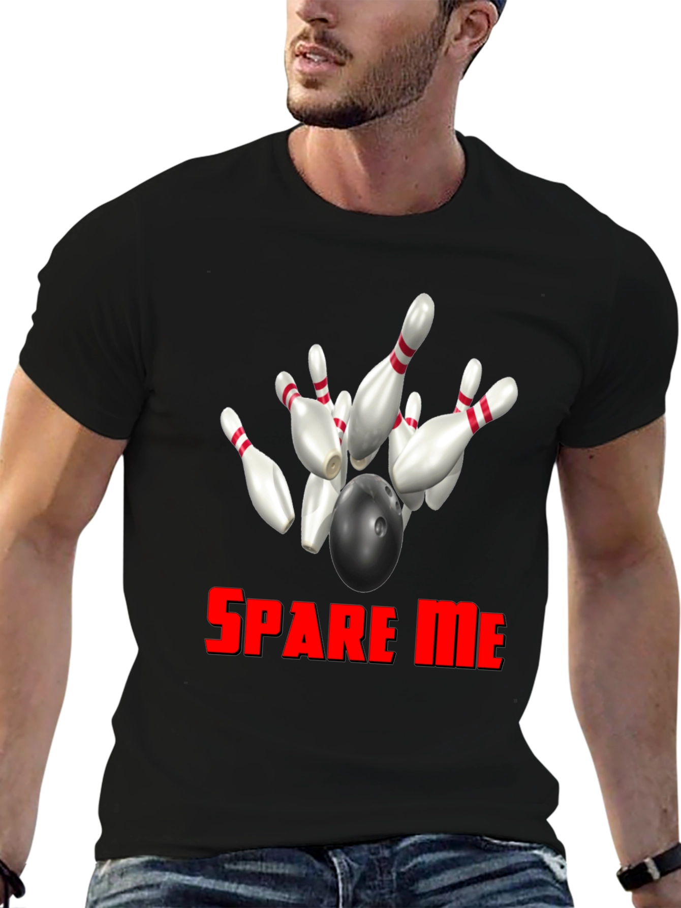 Black Spare Me Bowling T-Shirt view 6