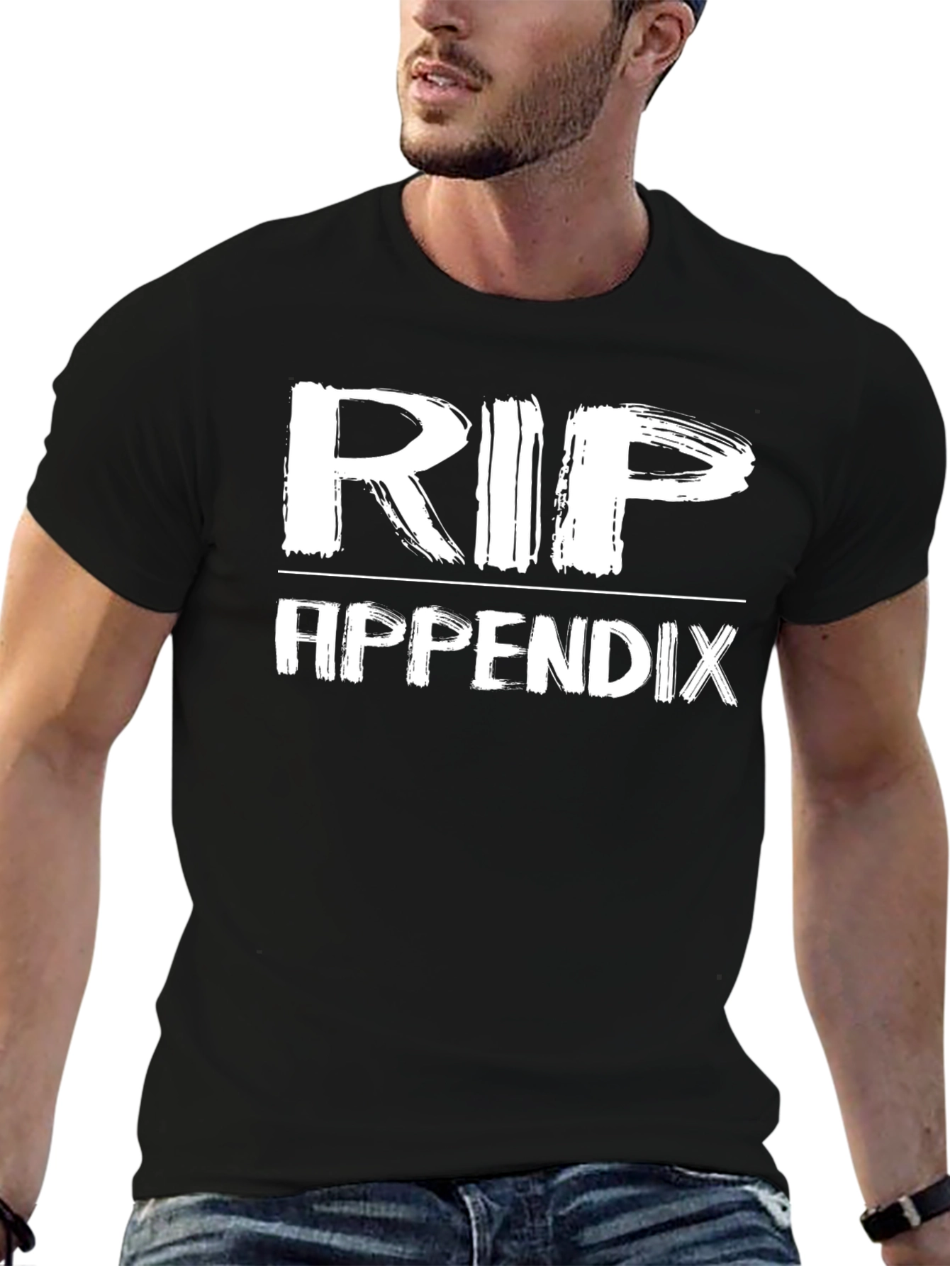 Black RIP Appendix T-Shirt - Humor Surgery Recovery Tee view 6