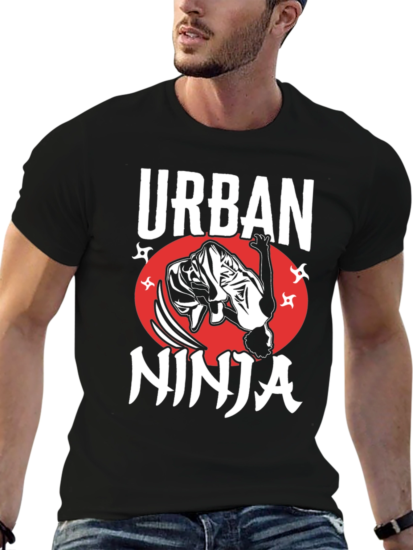Black Urban Ninja Graphic Tee view 6