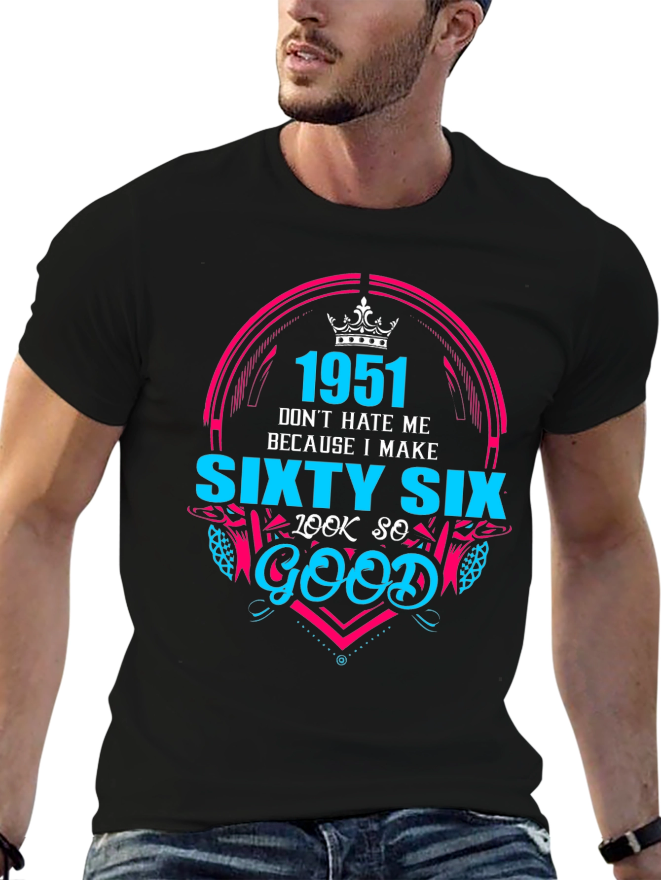 Black 1951 Sixty Six Look So Good T-Shirt view 6