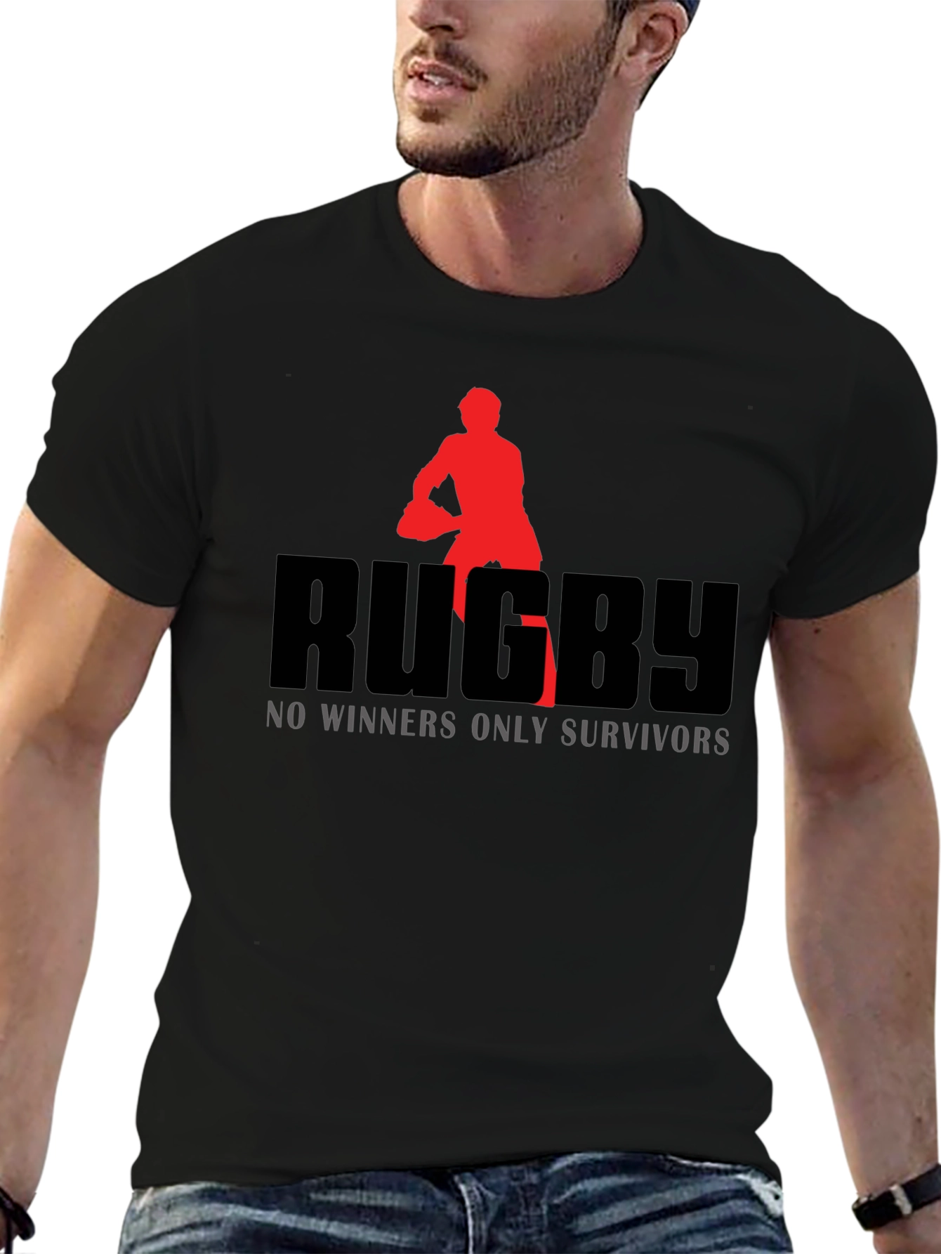 Black Rugby Survivor T-Shirt view 6