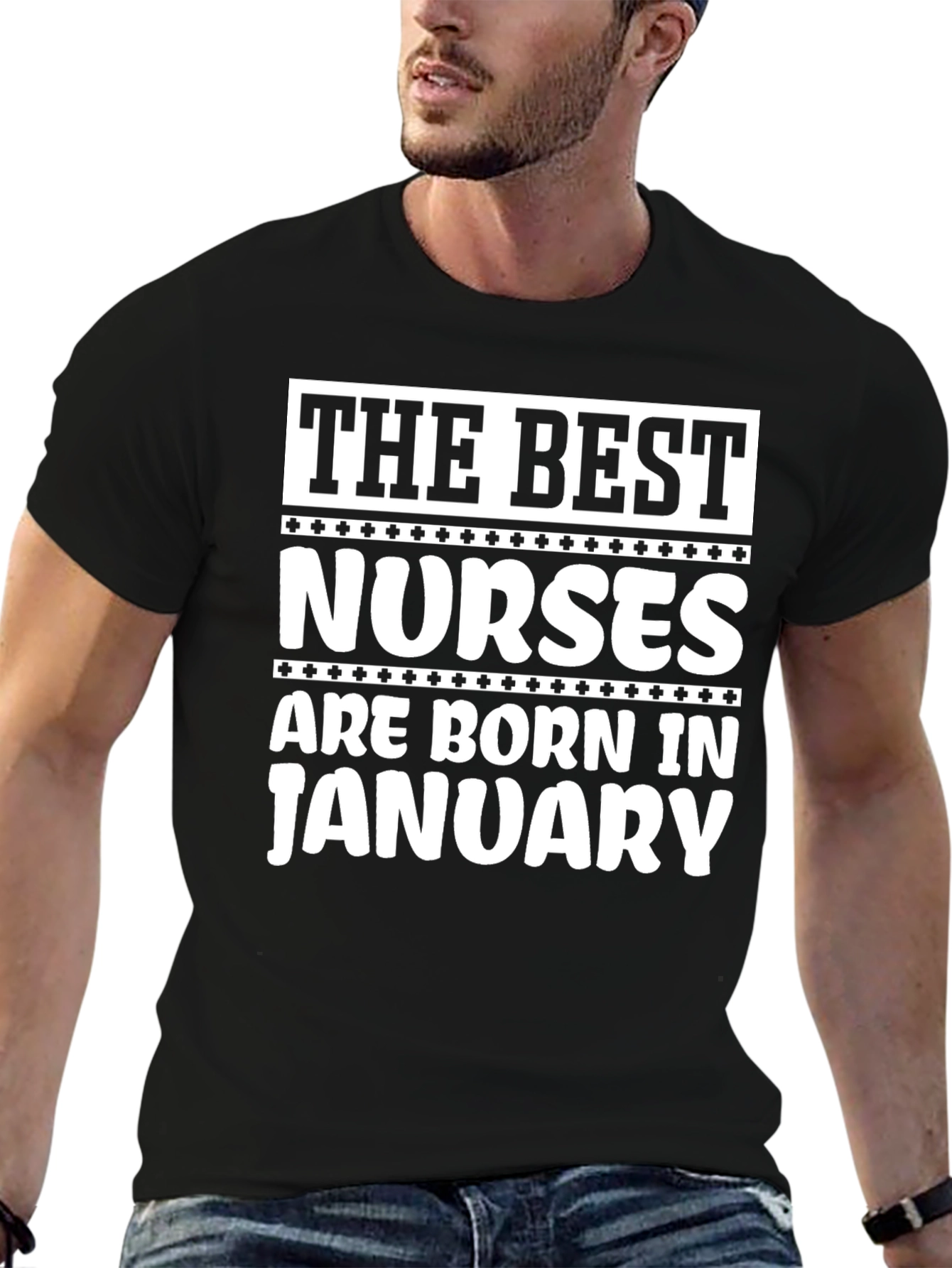 Black The Best Nurses Are Born In January T-Shirt view 6