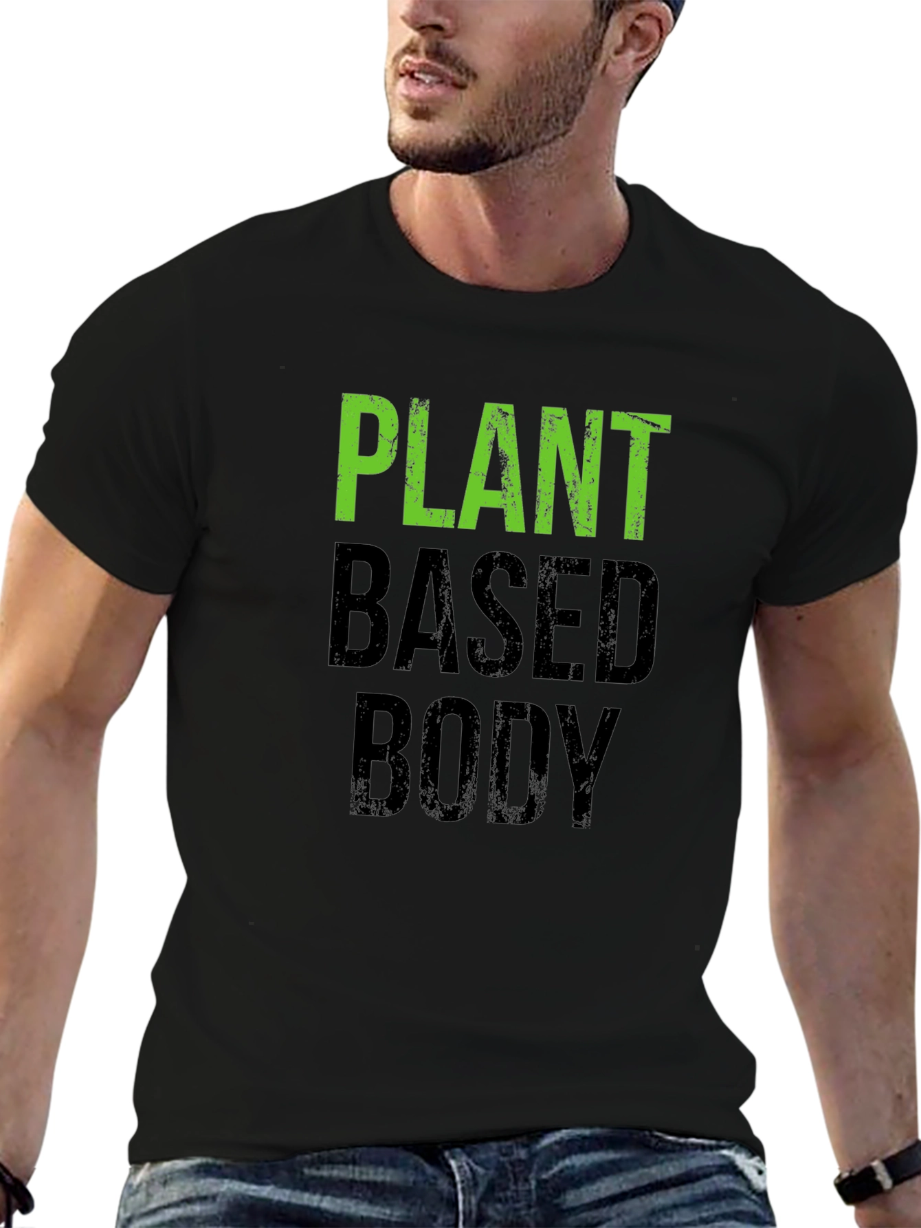 Black Plant Based Body T-Shirt - Vegan Fitness Apparel view 6