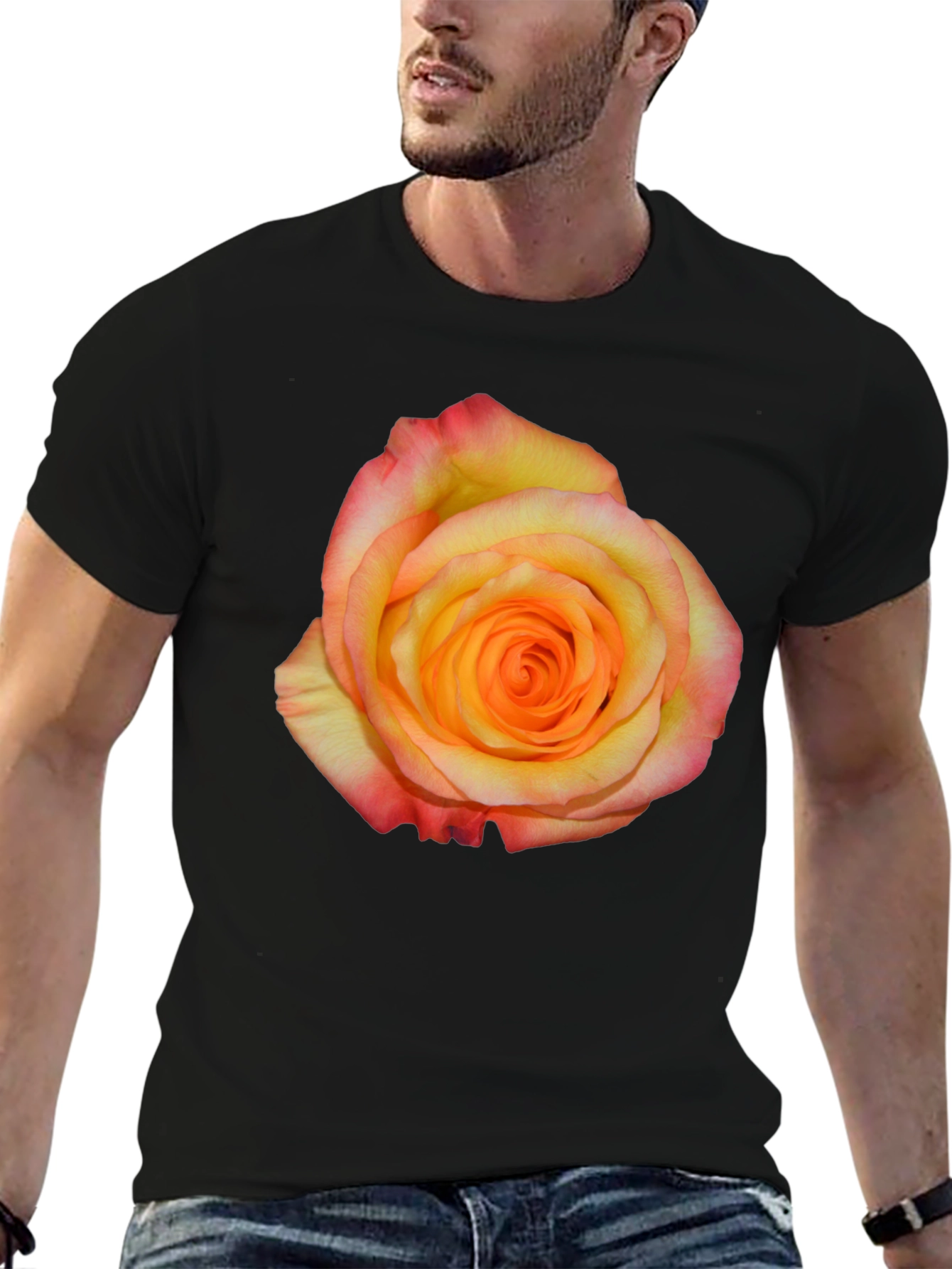 Black Rose Graphic Black T-Shirt view 6
