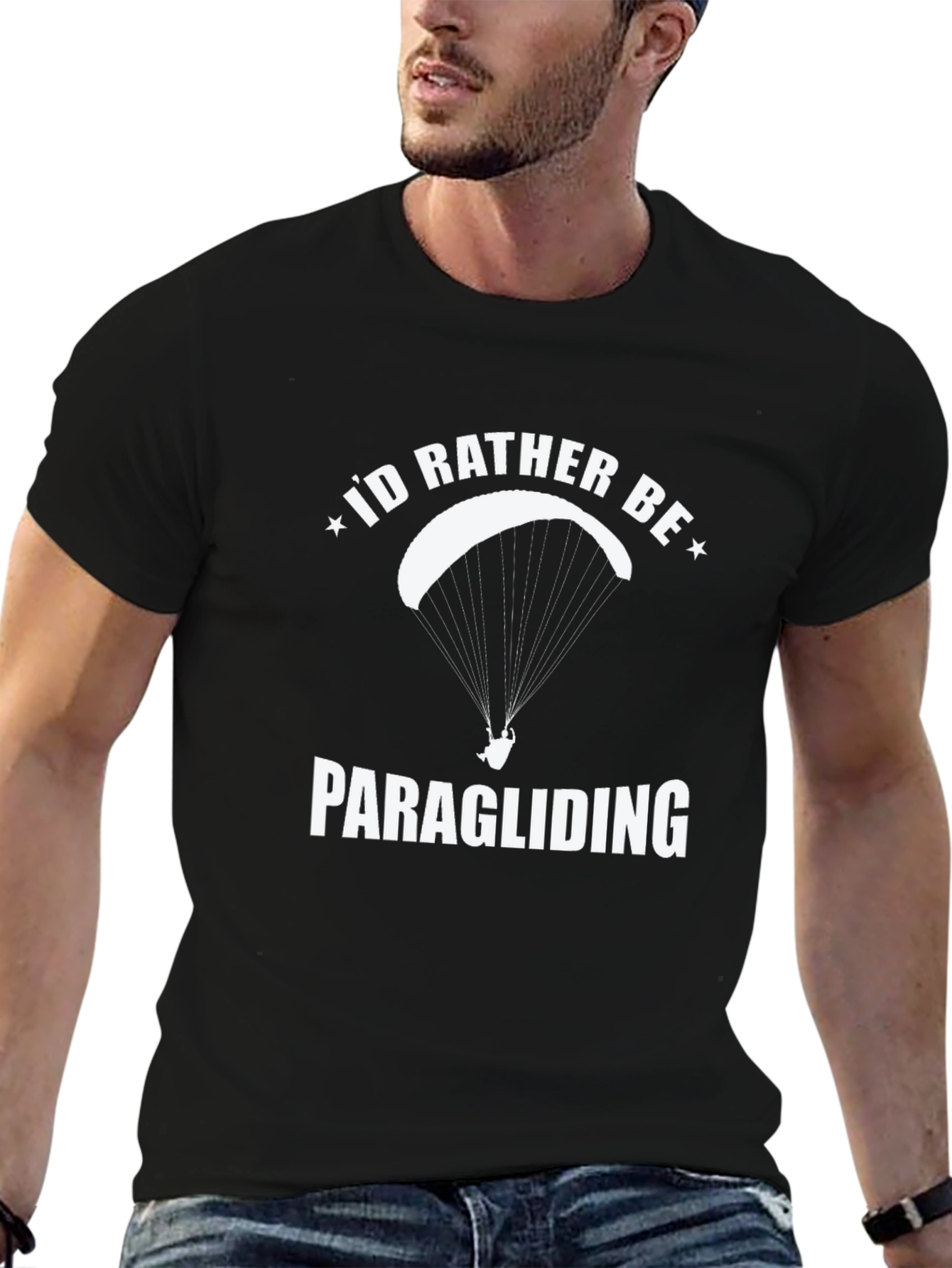 Black Paragliding T-Shirt - "I'd Rather Be" view 6