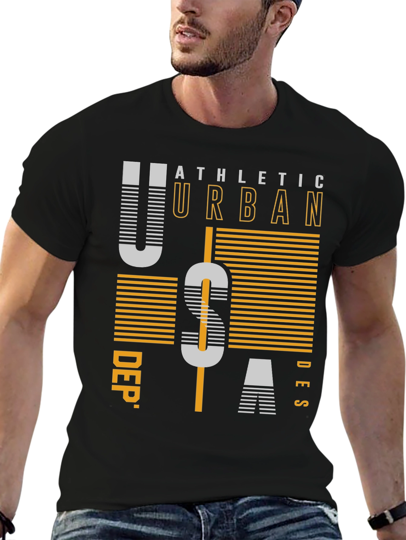 Black Athletic Urban USA Dept. T-Shirt view 6