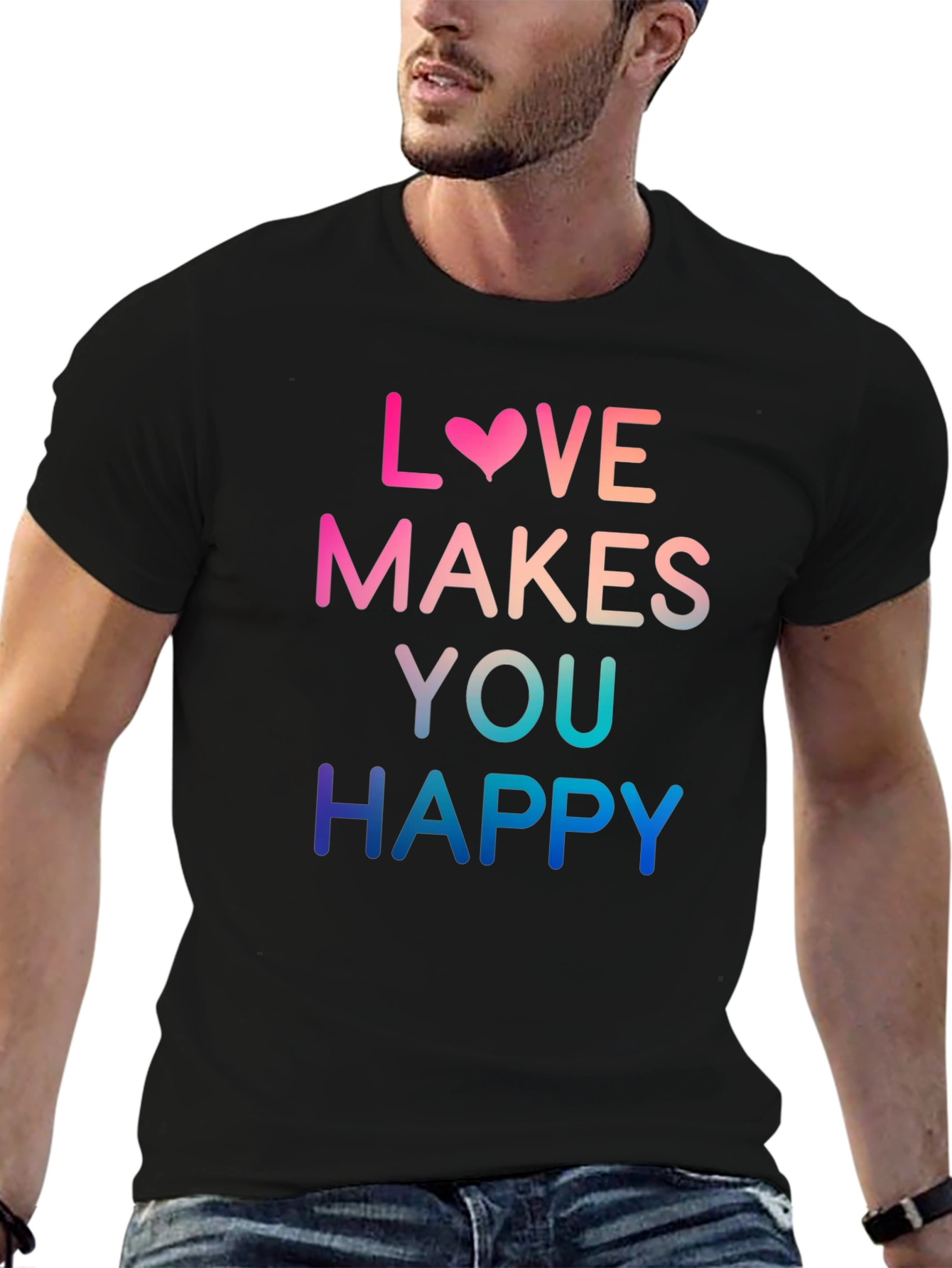 Black Love Makes You Happy Gradient Tee view 6