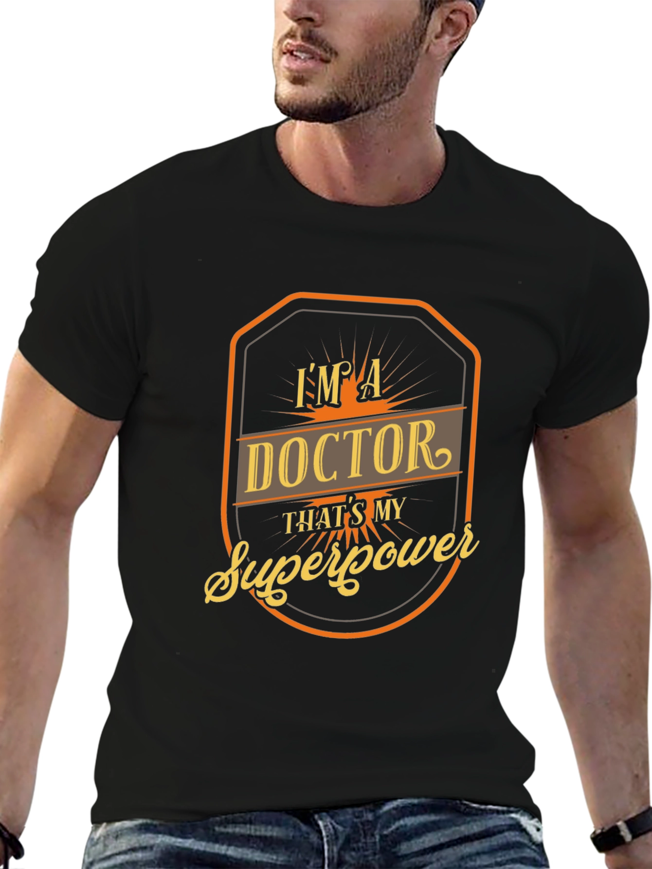 Black I'm A Doctor T-Shirt - Superpower view 6