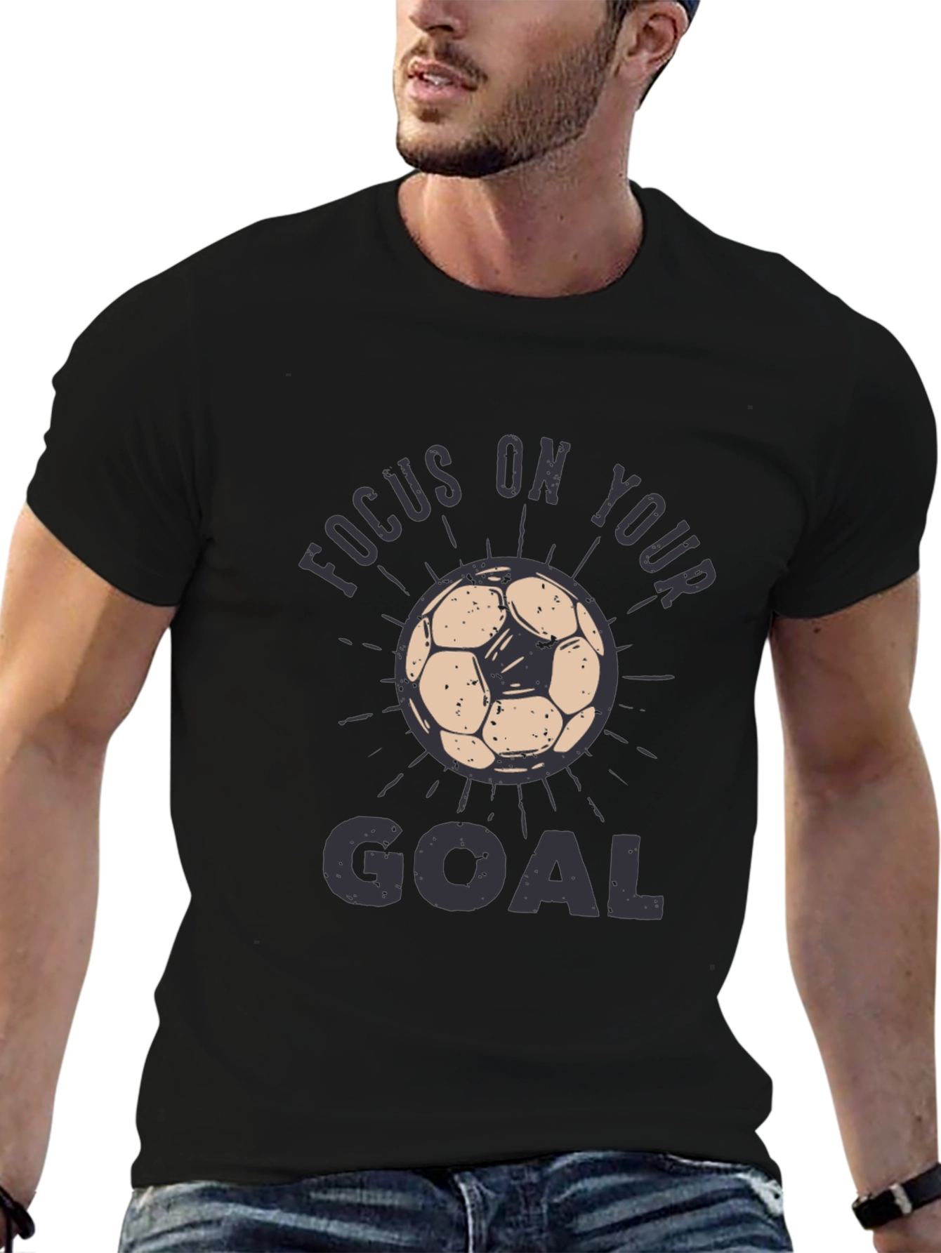 Black Focus On Your Goal Black Graphic Tee view 6