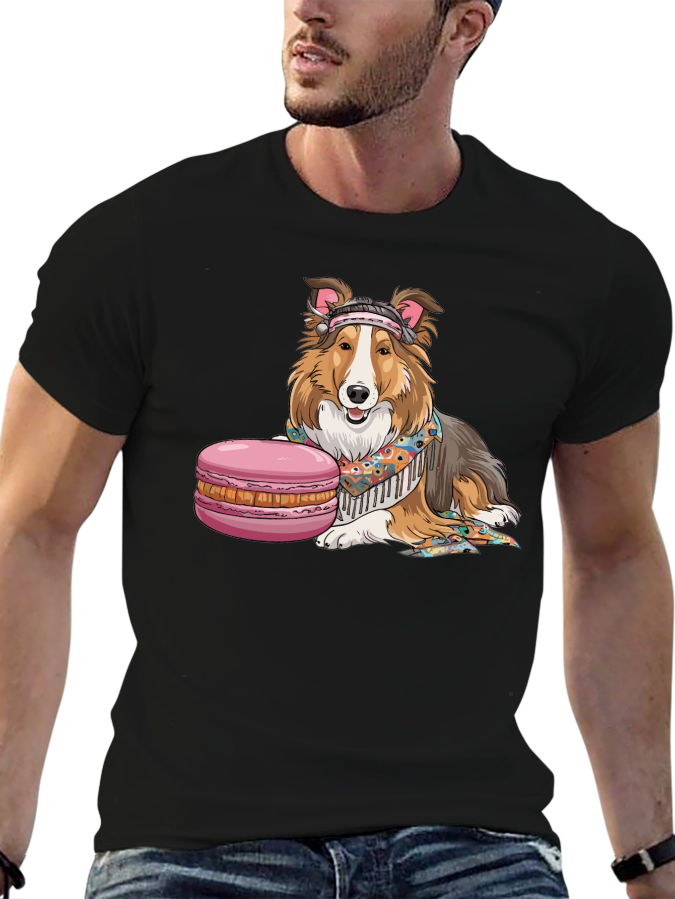 Dog with Macaron T-Shirt - 6