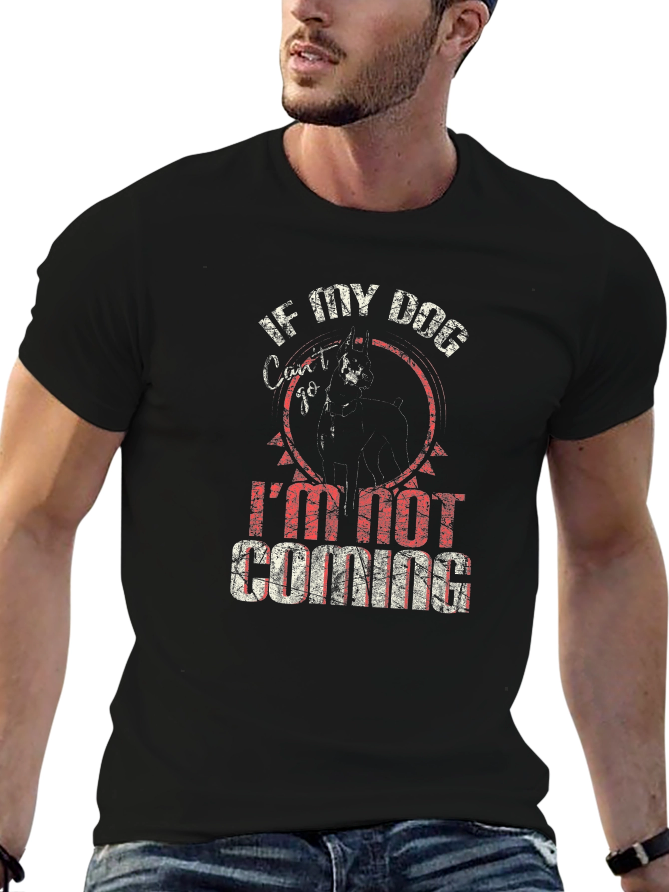 Black If My Dog Can't Go I'm Not Coming Black T-Shirt view 6