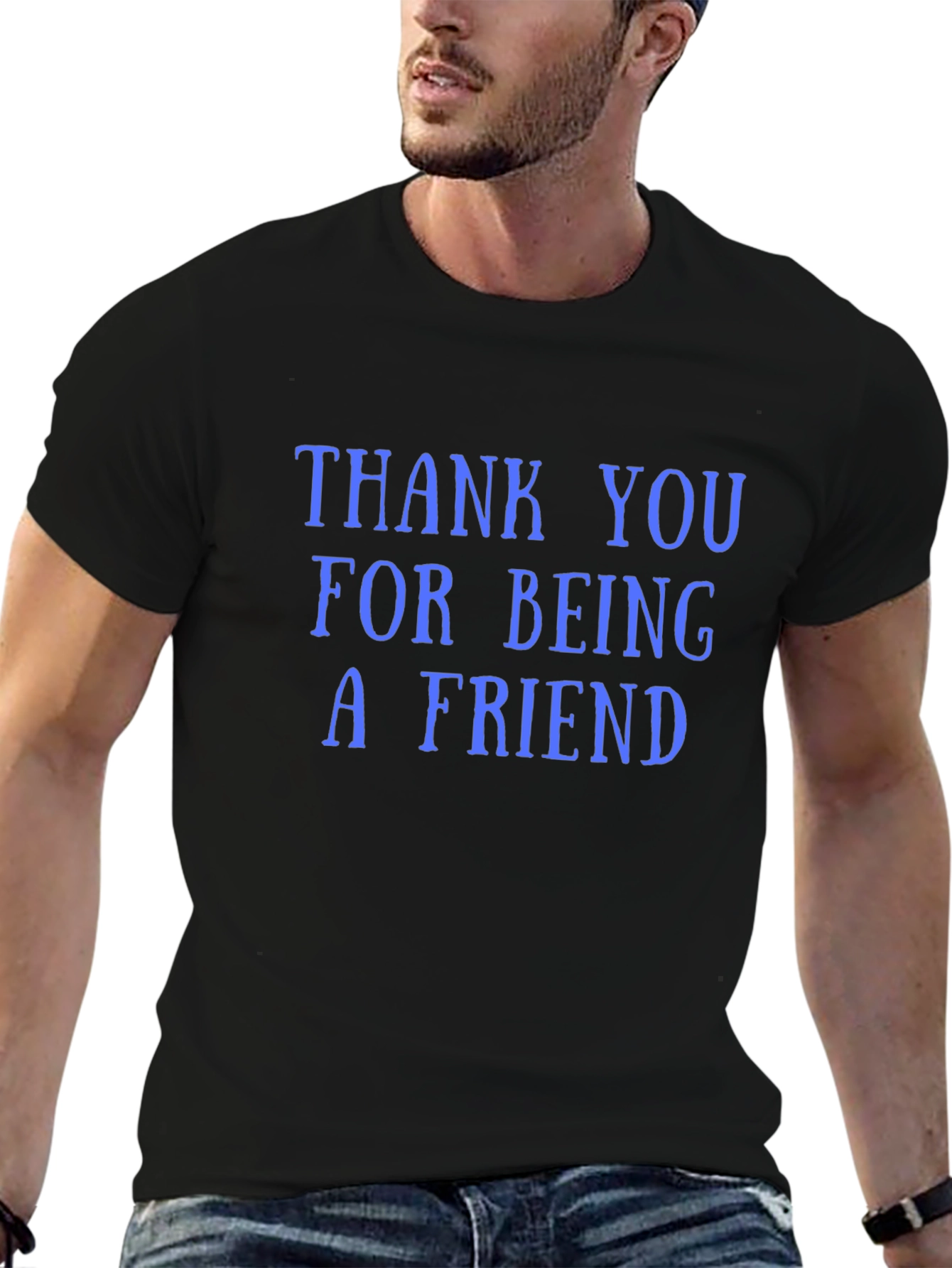 Black Thank You For Being A Friend Black Tee view 6