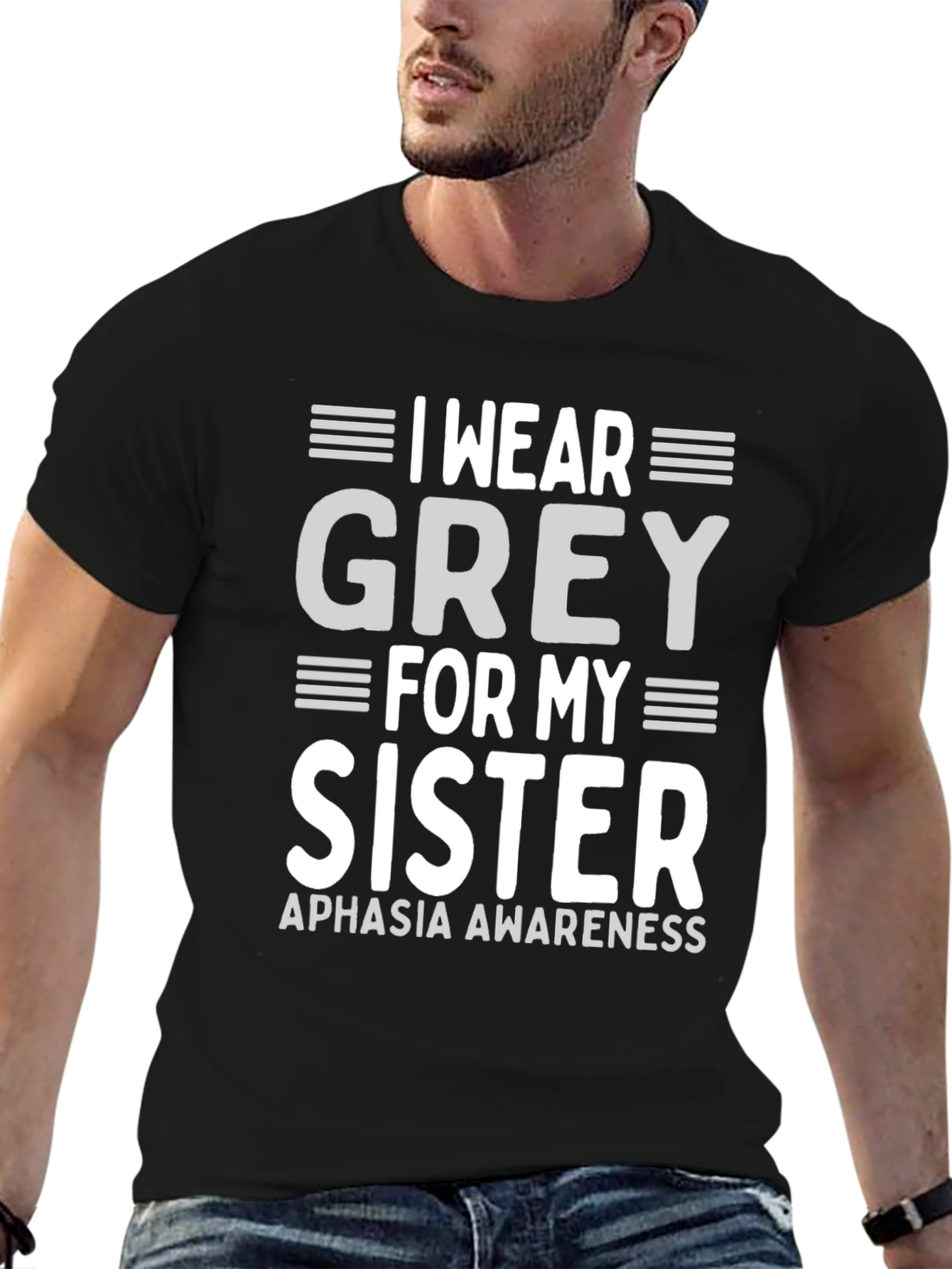 Grey For My Sister Aphasia Awareness T-Shirt - 6