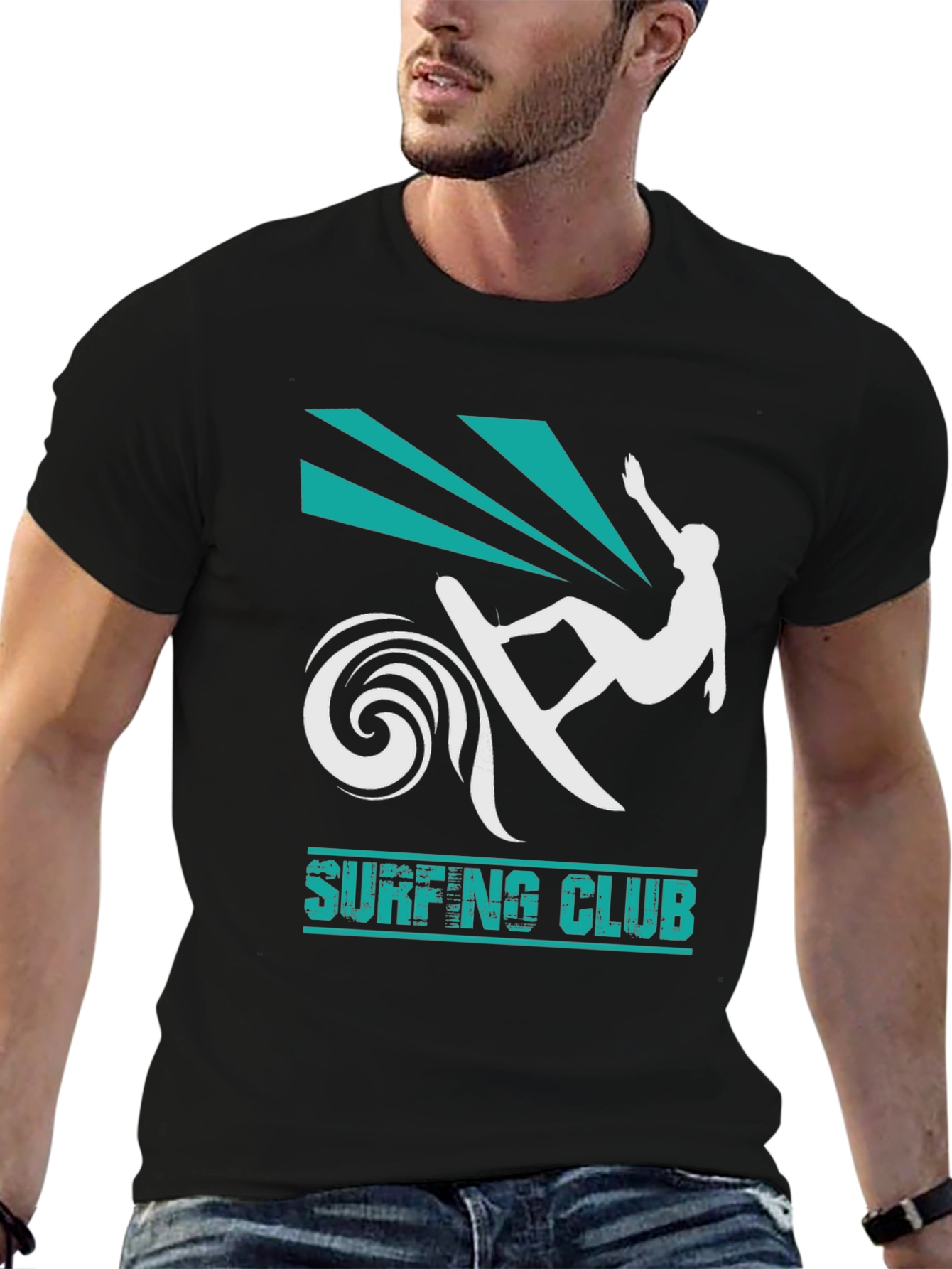 Black Surfing Club Black T-Shirt view 6