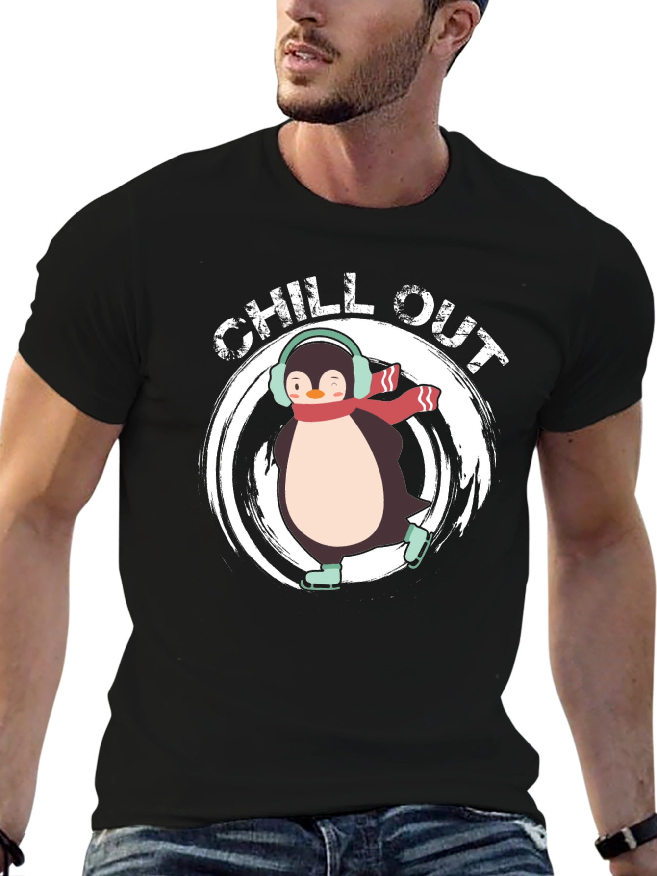 Black Chill Out Penguin T-Shirt view 6
