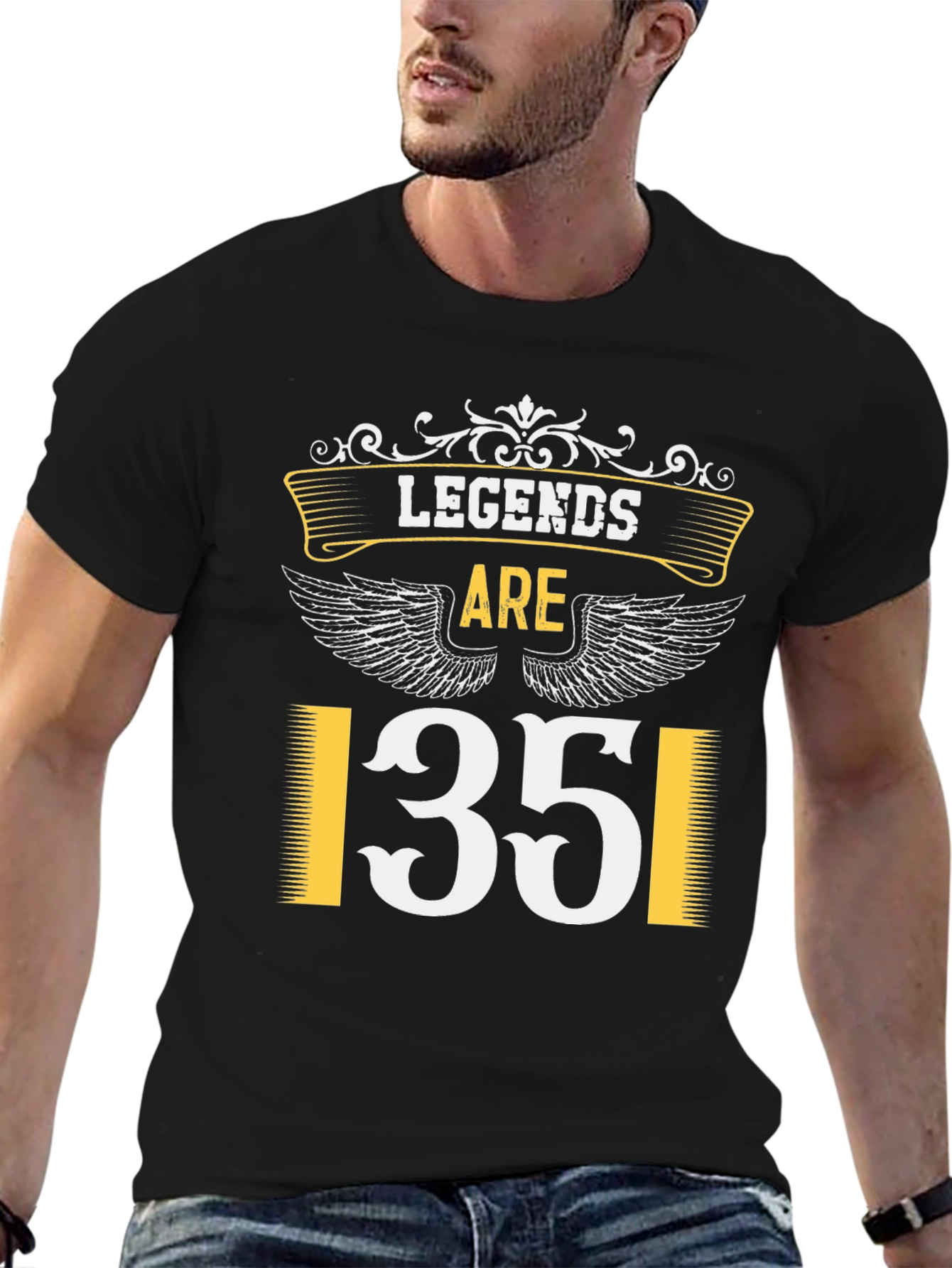 Black Legends Are 35 Birthday T-Shirt view 6