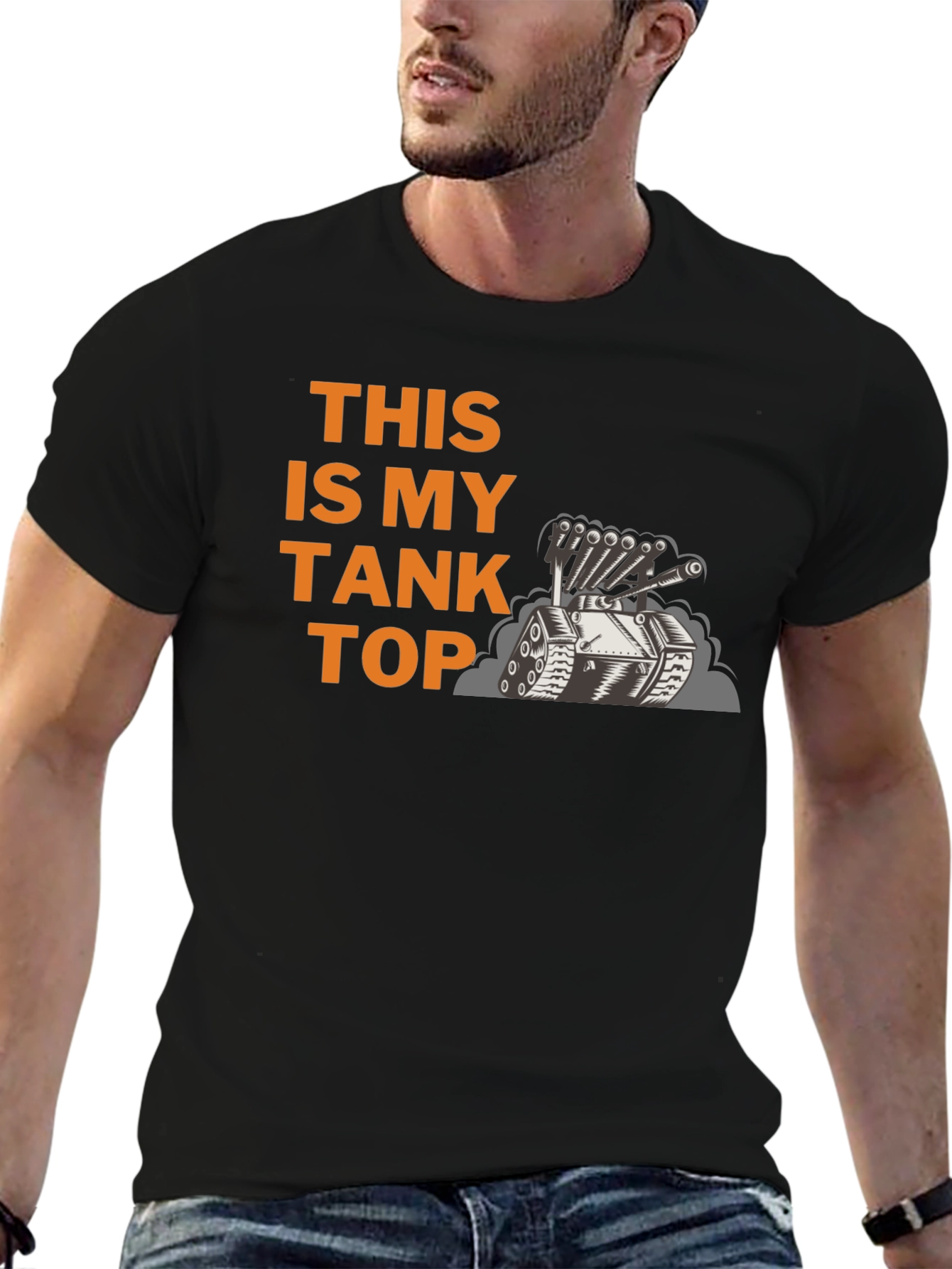 Black This Is My Tank Top Graphic T-Shirt view 6