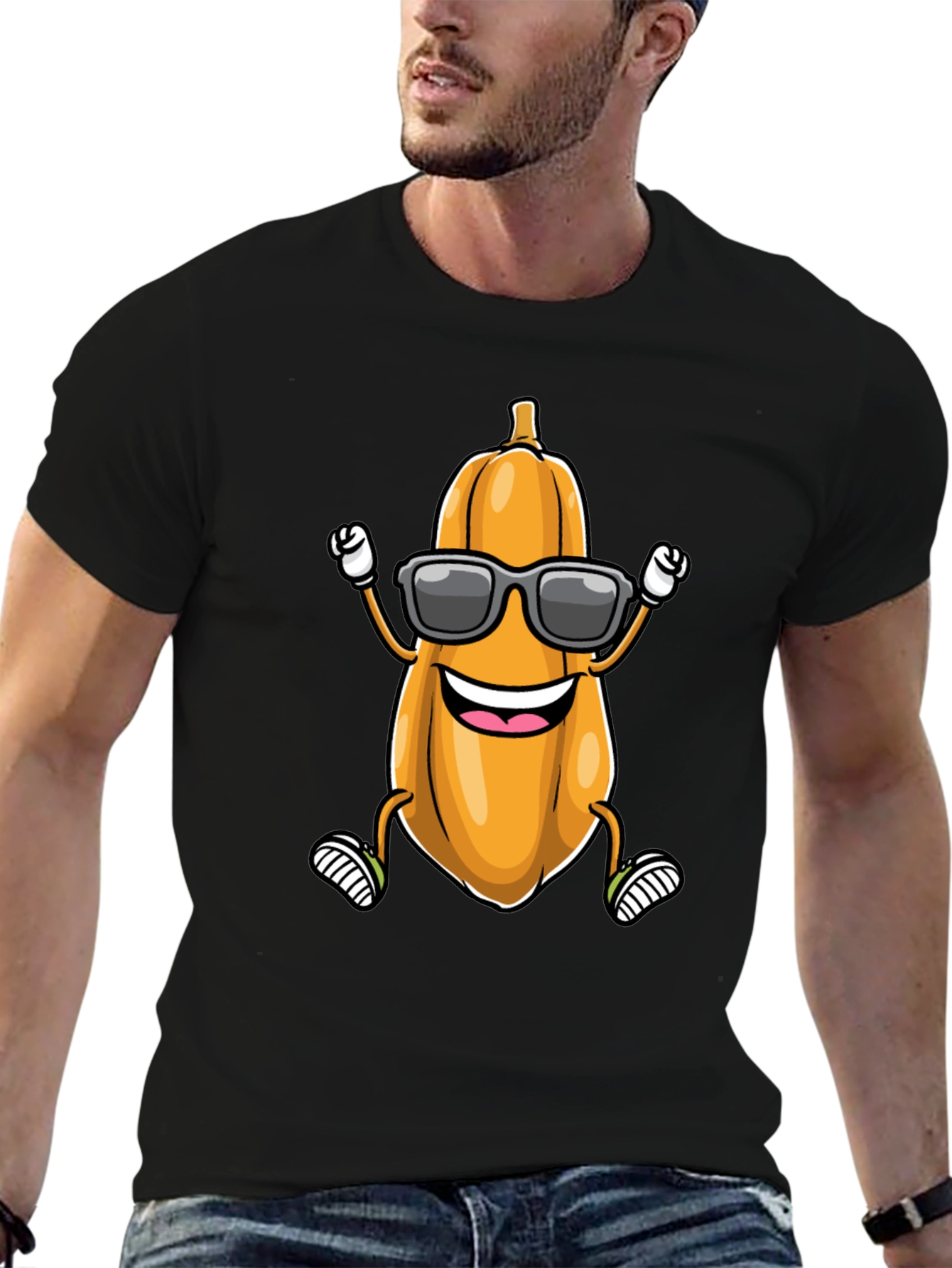 Black Cool Squash Cartoon T-Shirt view 6