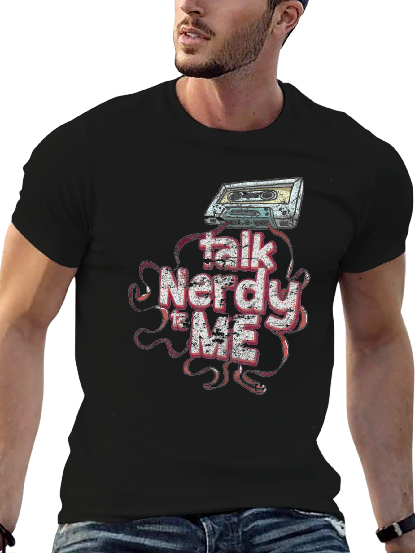 Black Talk Nerdy To Me Graphic Tee view 6