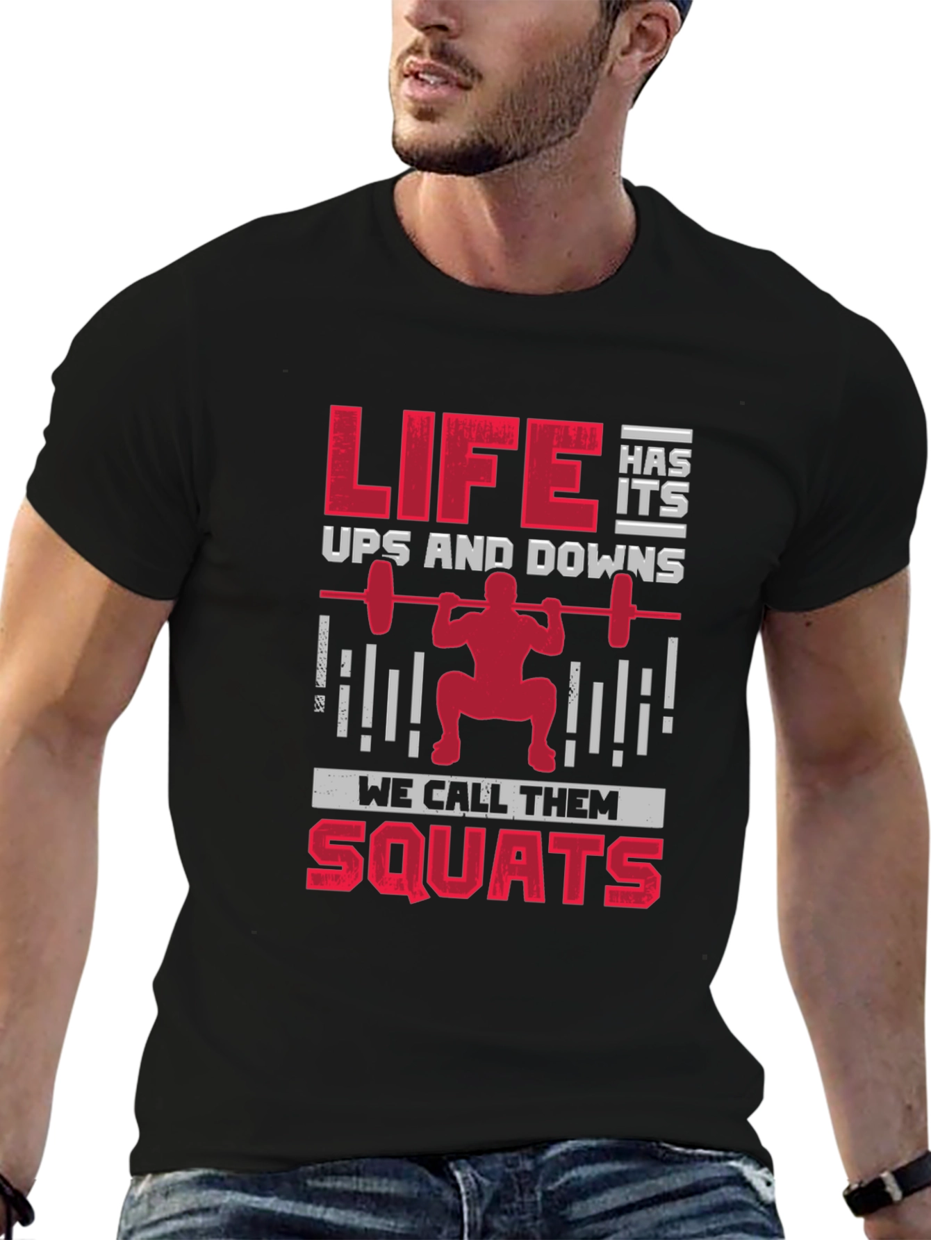 Black Life Has Its Ups & Downs Squats T-Shirt view 6