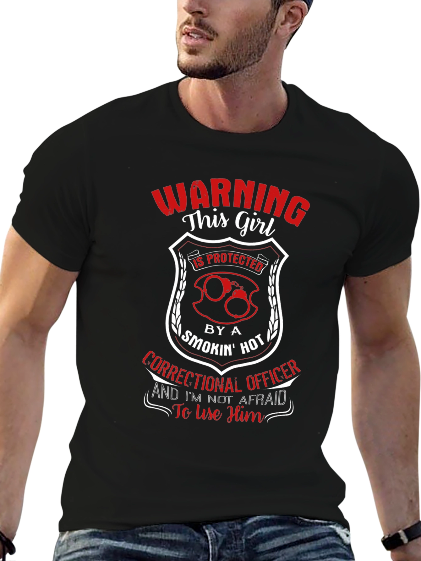 Black Correctional Officer's Girlfriends T-Shirt view 6