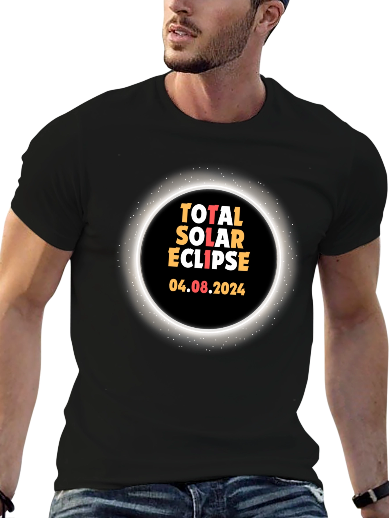 Black Total Solar Eclipse 2024 T-Shirt view 6