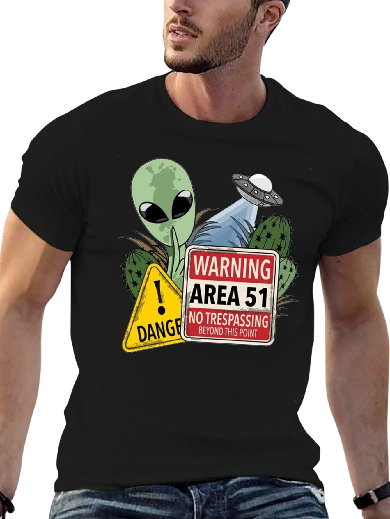 Area 51 Alien UFO Graphic T-Shirt - 6