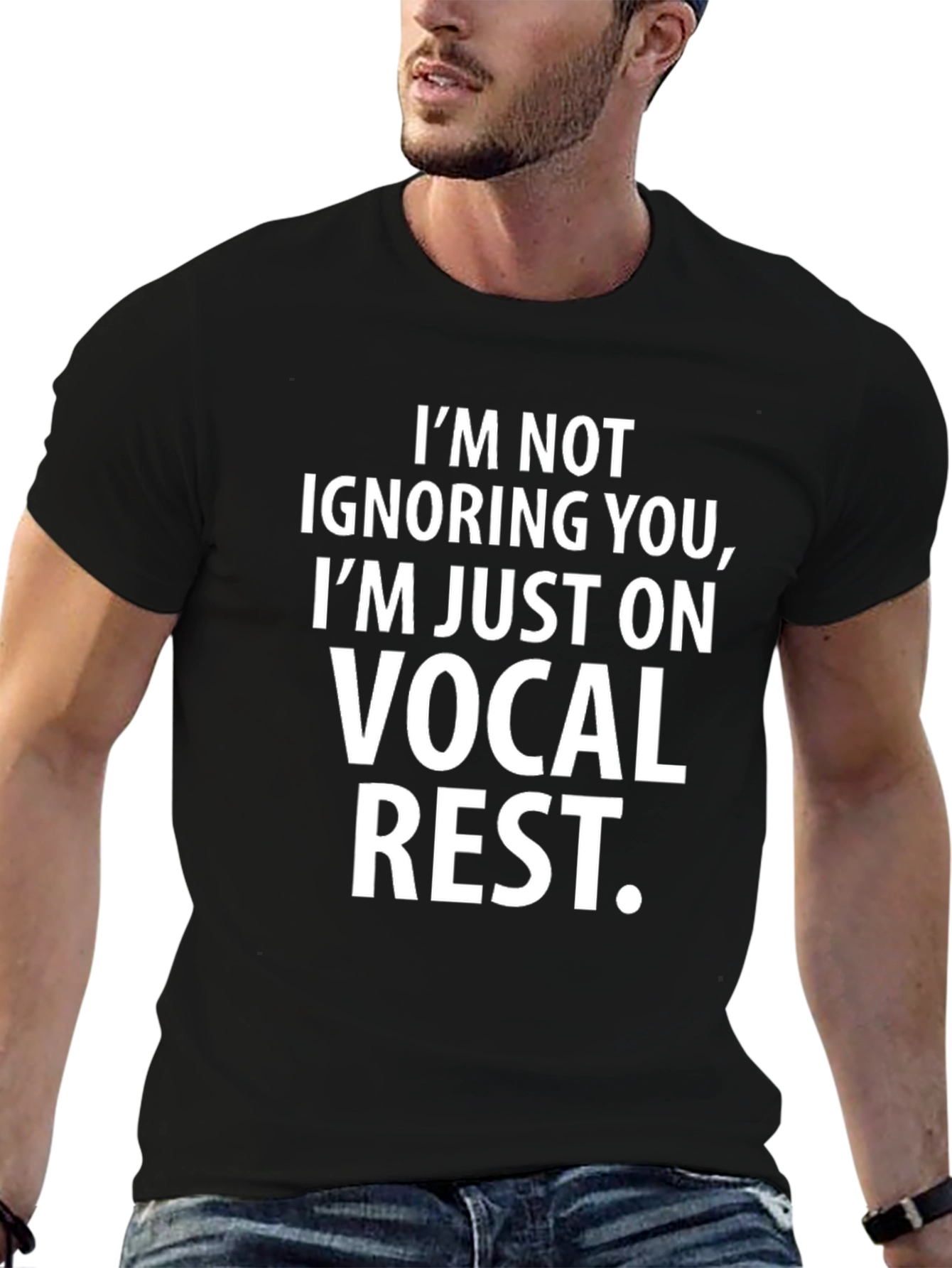 Black Vocal Rest T-Shirt - Funny Singer Musician Tee view 6