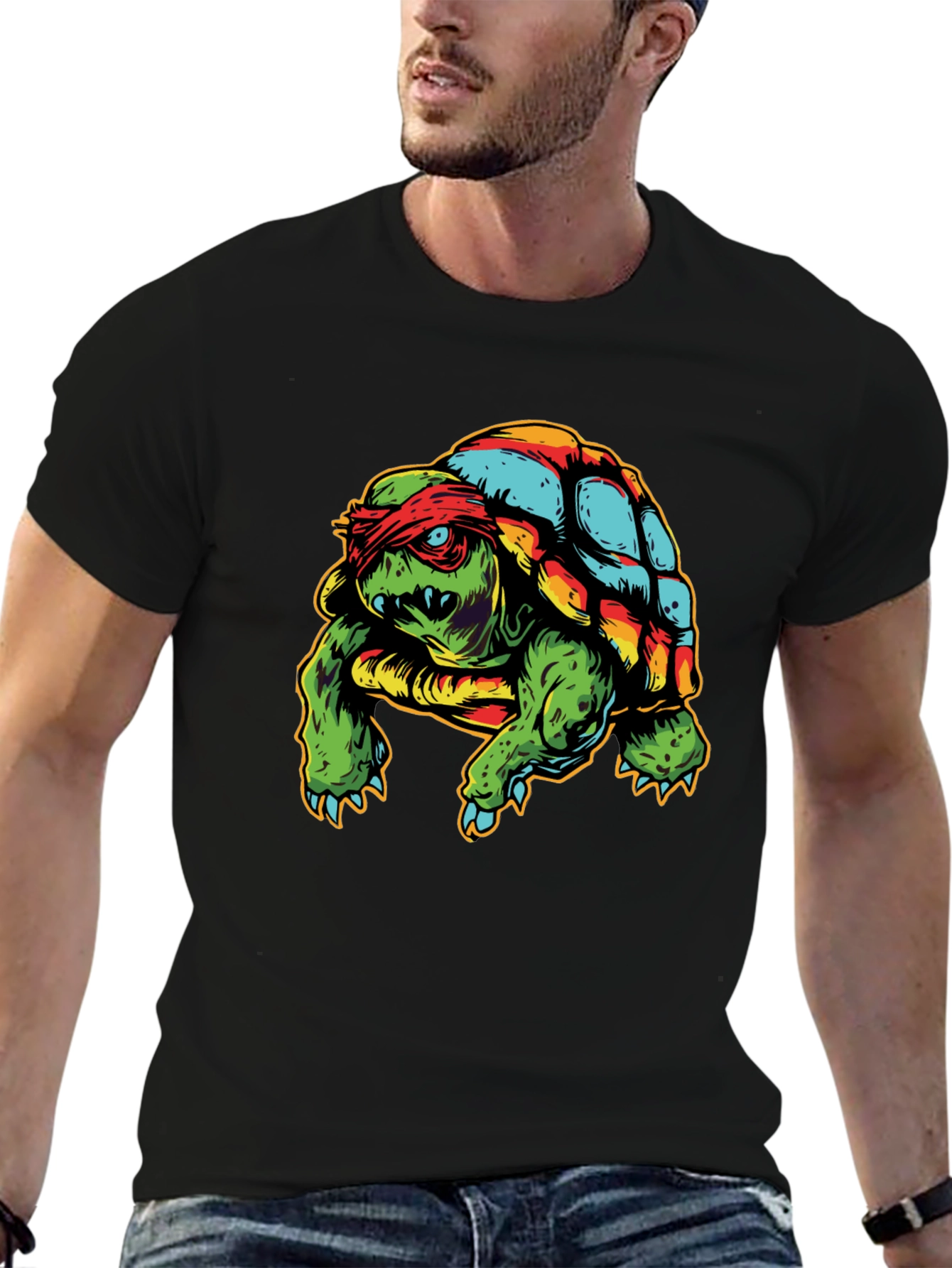 Black Ninja Turtle Graphic T-Shirt - Unique Design! view 6