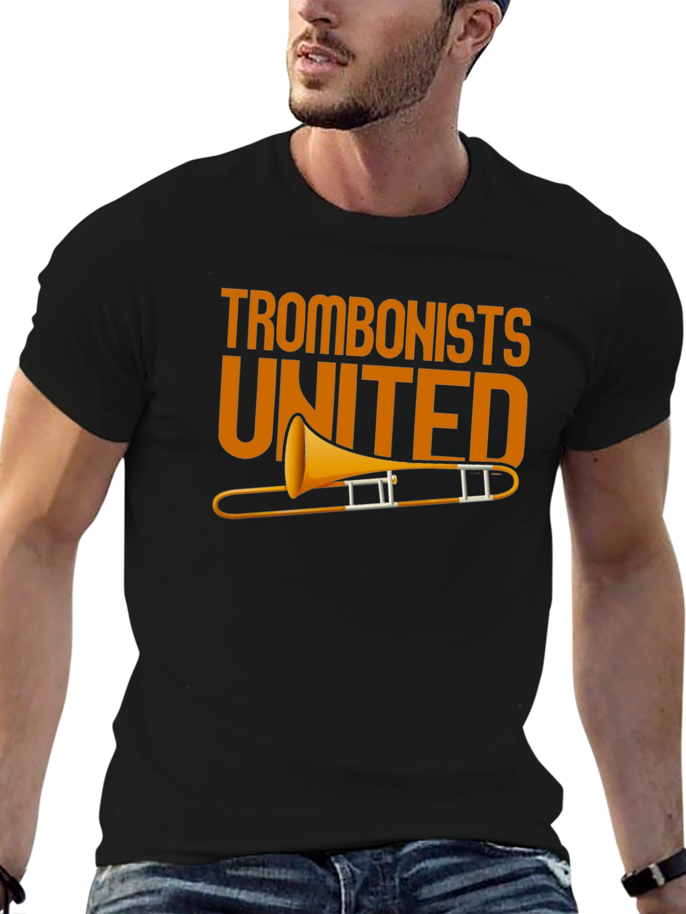 Black Trombonists United Graphic T-Shirt - Music Lover Tee view 6