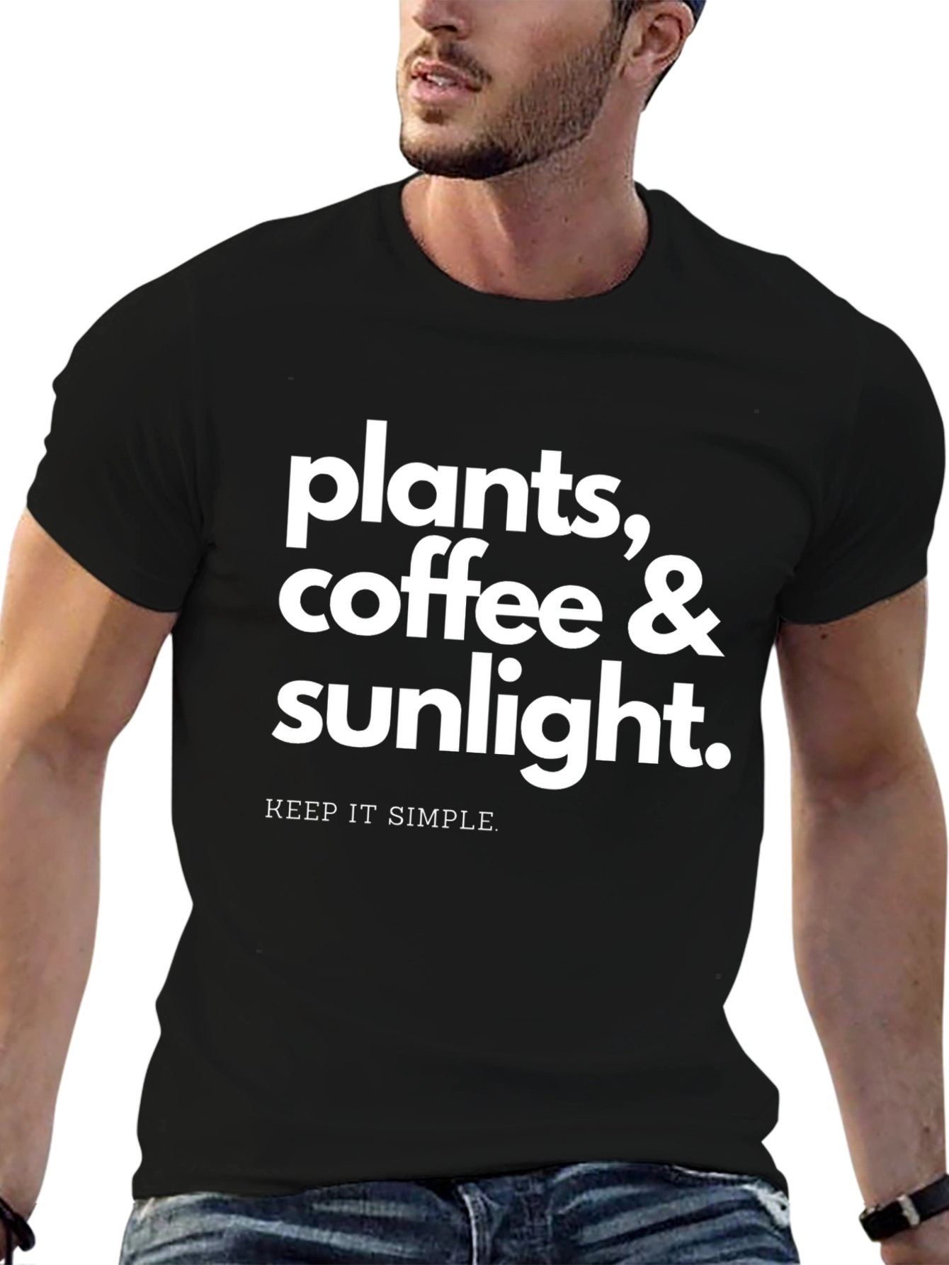 Black Plants, Coffee & Sunlight T-Shirt - Keep It Simple view 6
