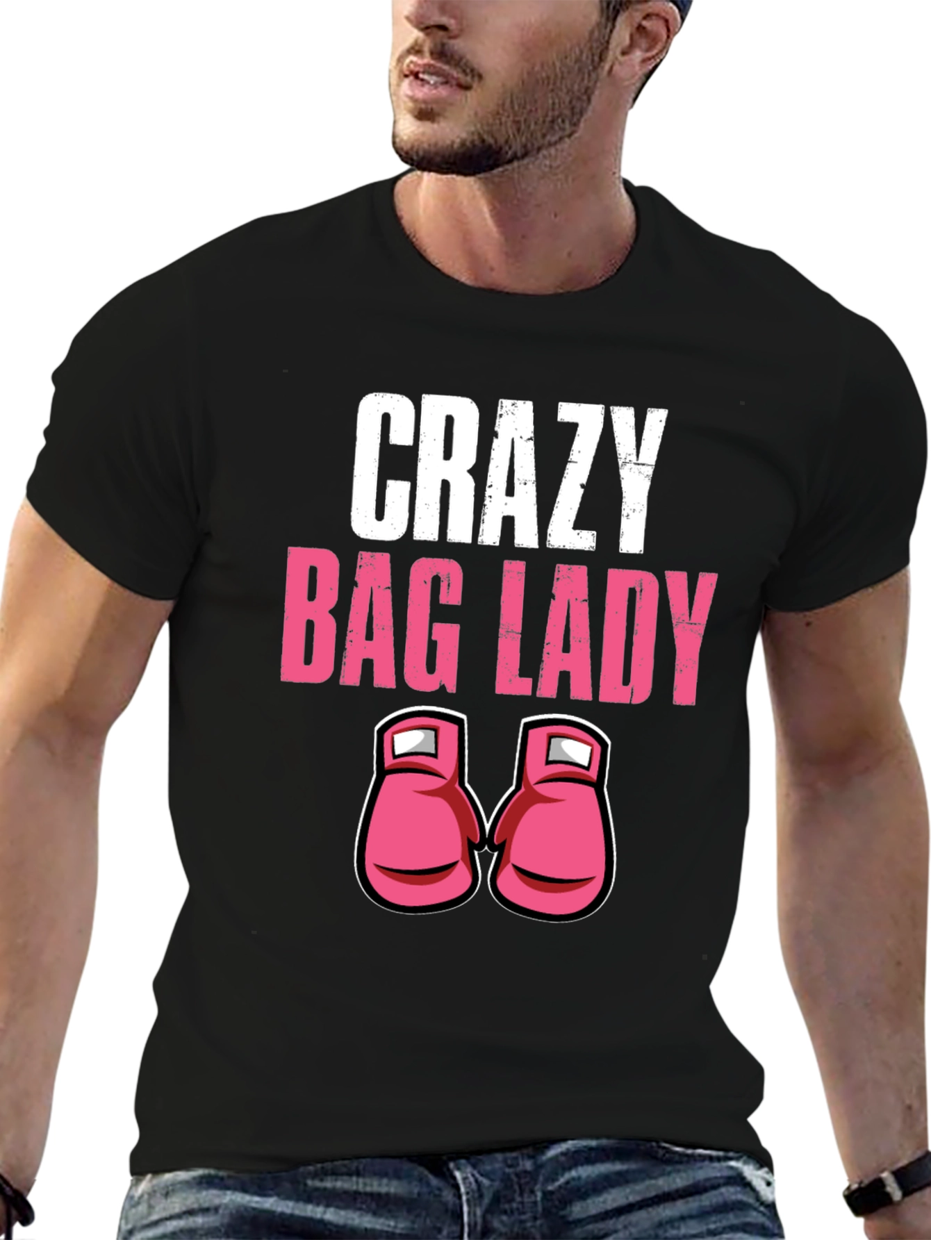 Black Crazy Bag Lady T-Shirt view 6