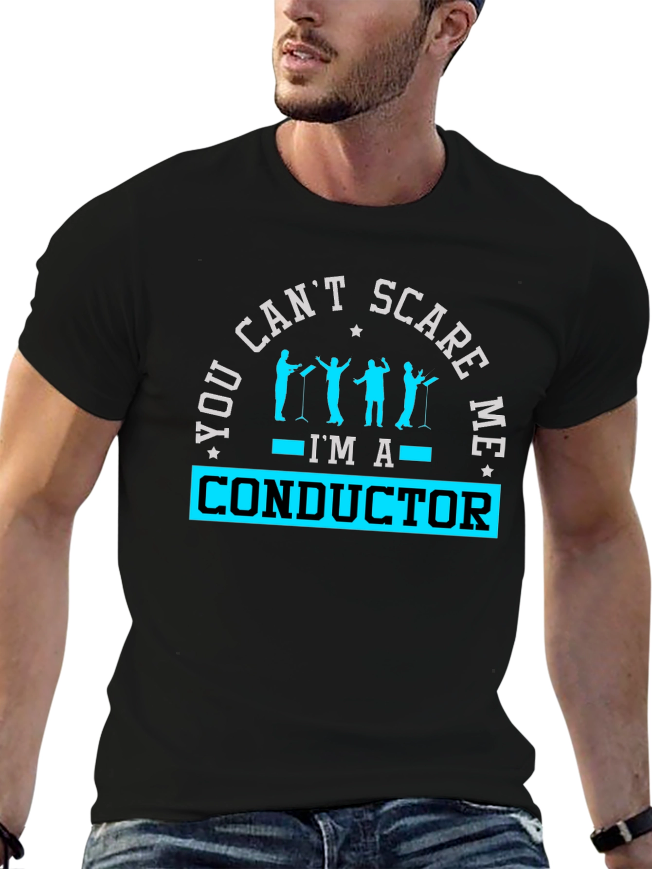 Black Conductor T-Shirt - You Can't Scare Me! view 6