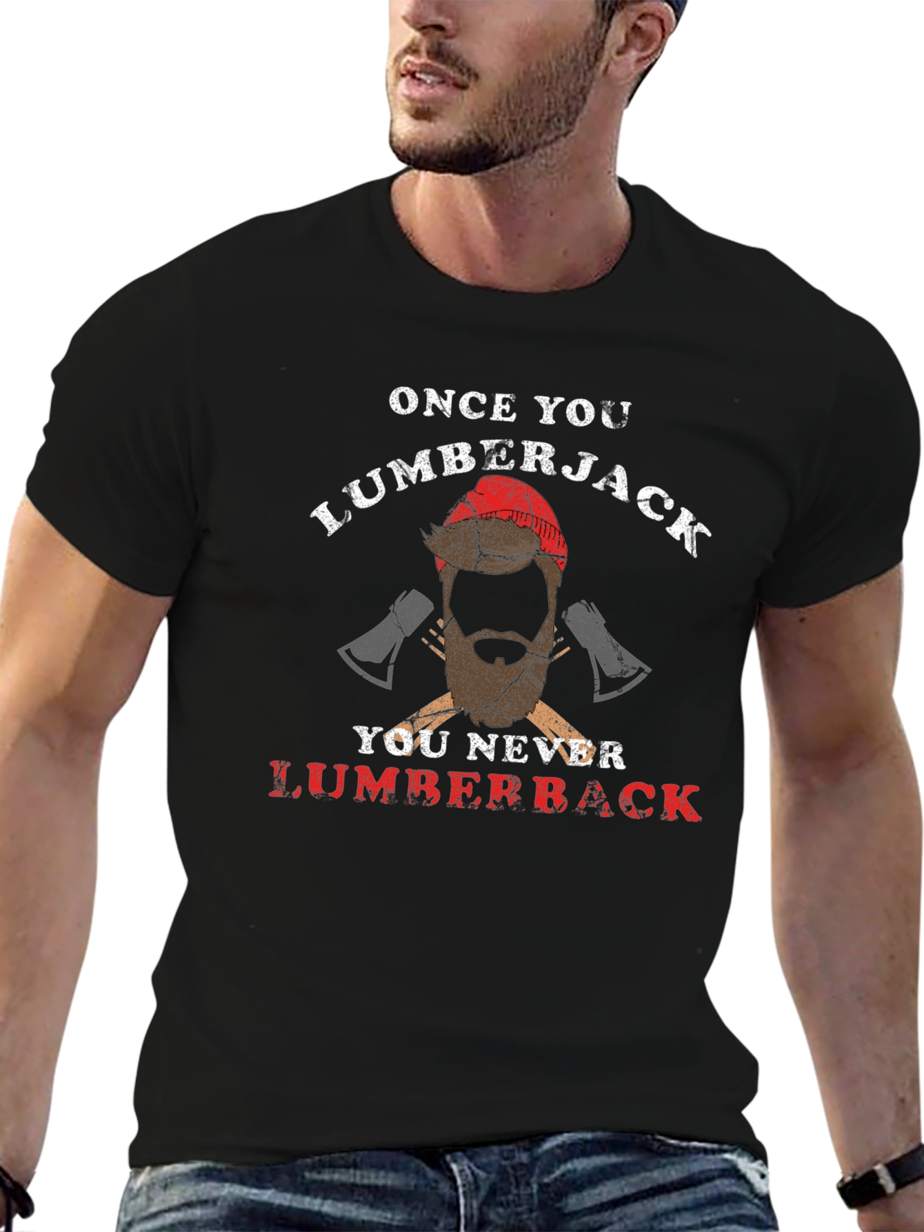 Black Lumberjack T-Shirt - Once You Lumberjack view 6